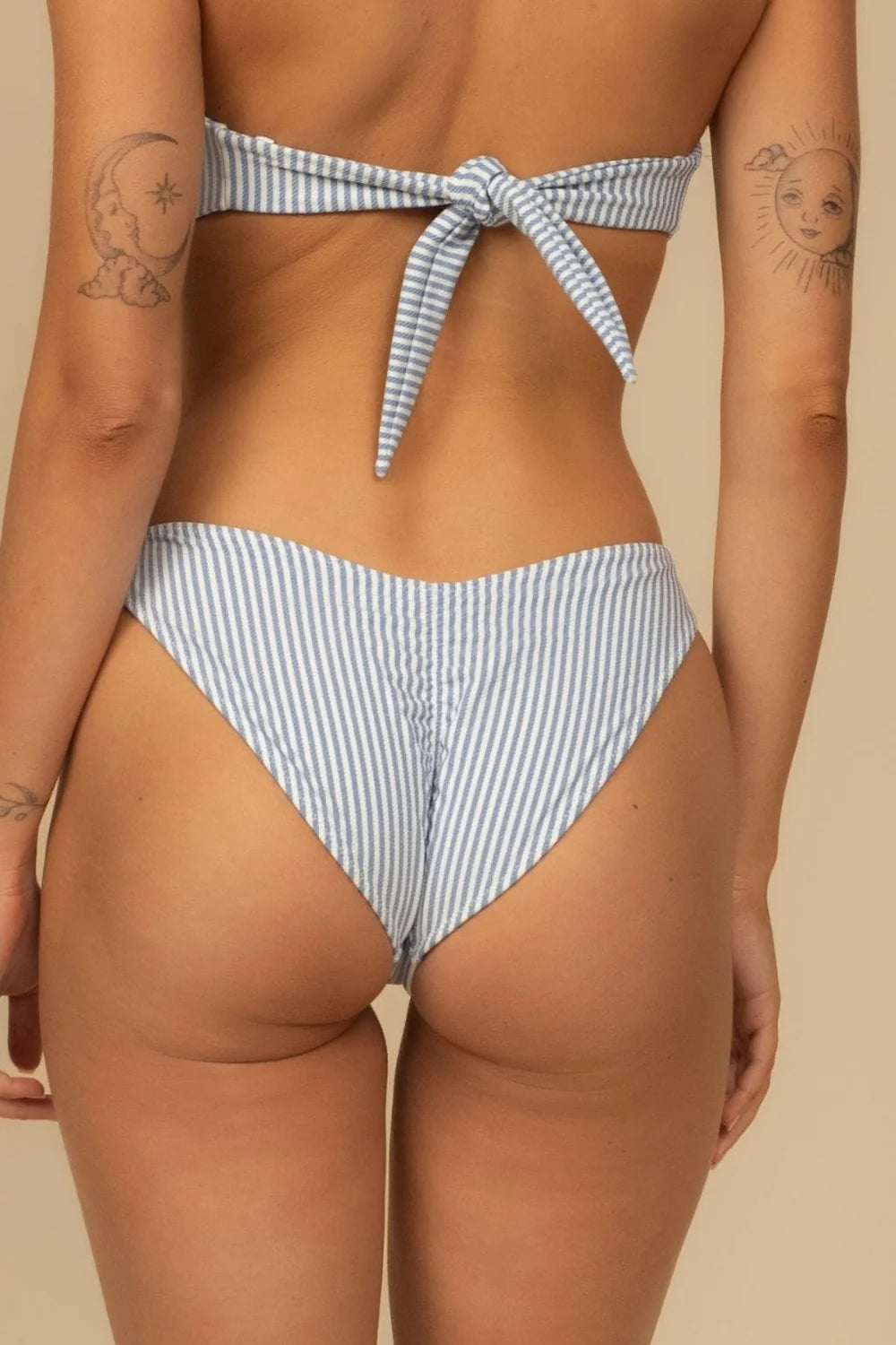 Classic Blue Stripe Added Coverage Lulu Bikini Bottom