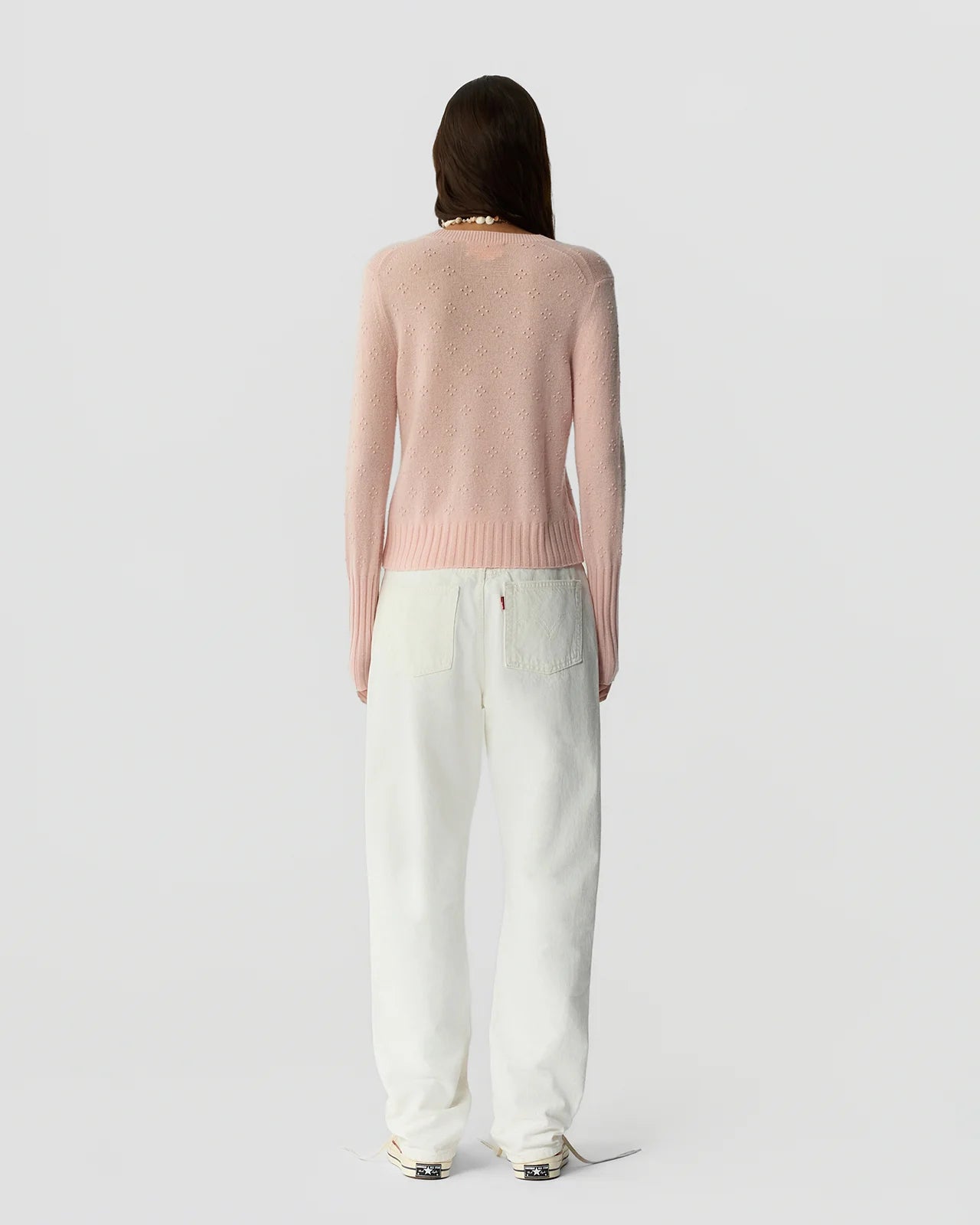 Compass Shrunken Crew - Powder Pink