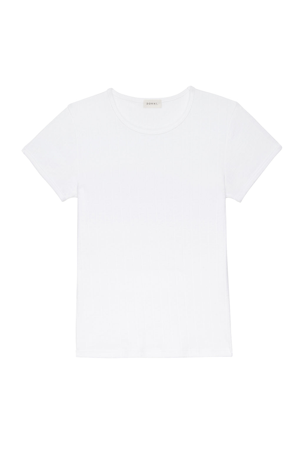 The Pointelle Baby Tee - Powder Pow