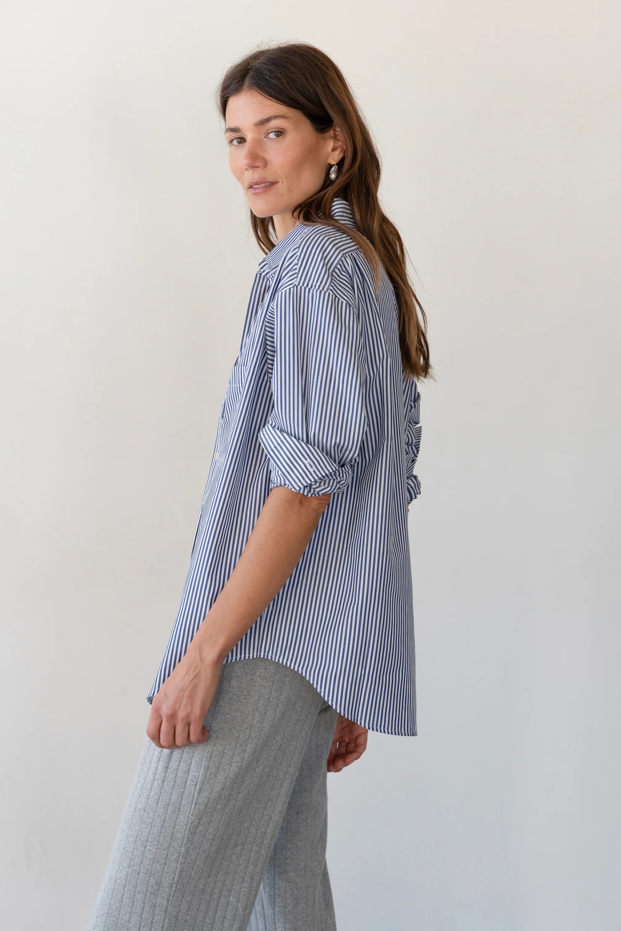 The Stripe Pop Shirt - Navy