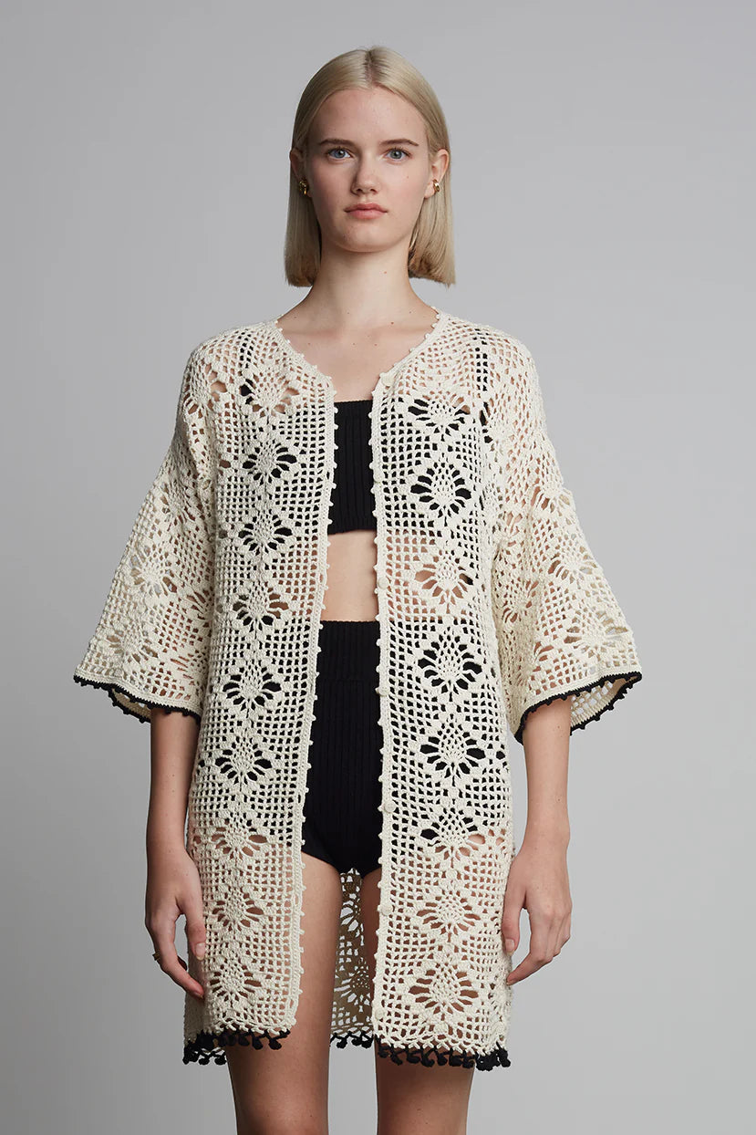 Violet Crochet Cover-up - Ivory