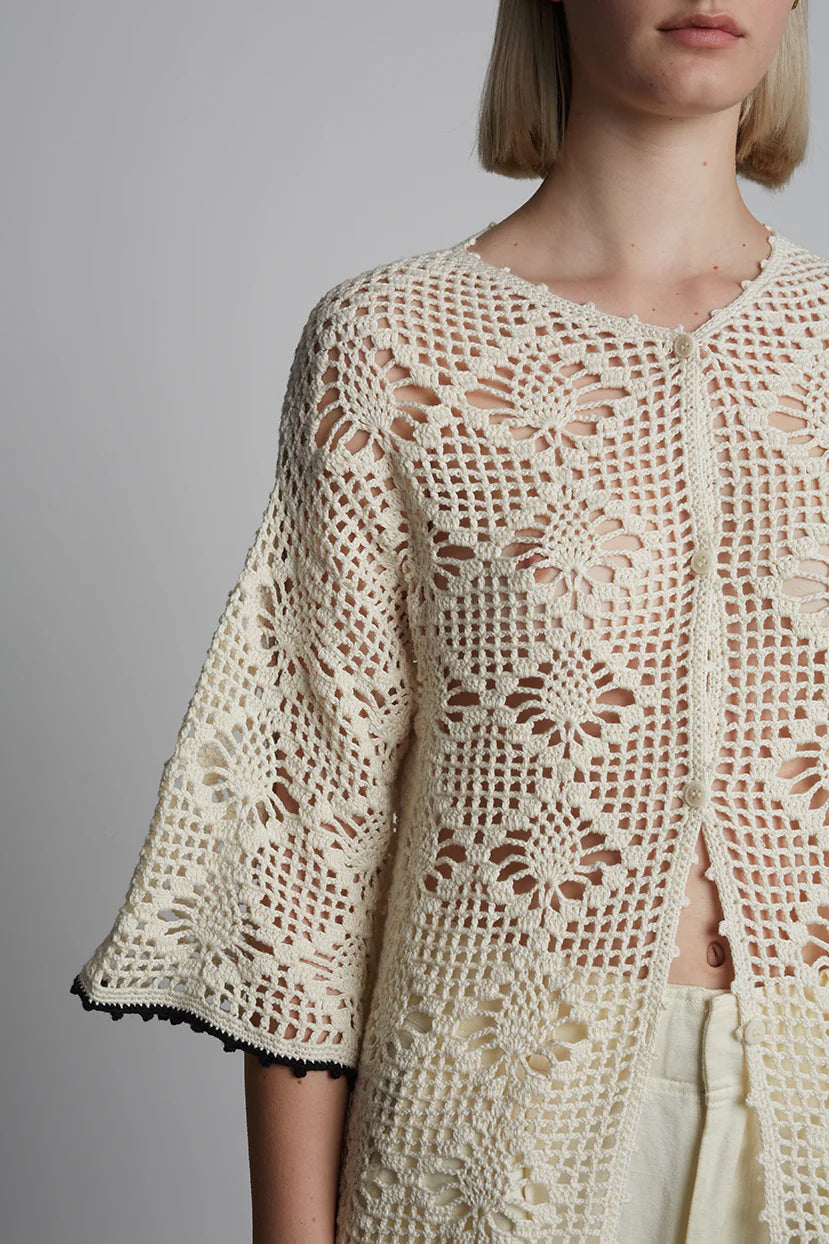 Violet Crochet Cover-up - Ivory