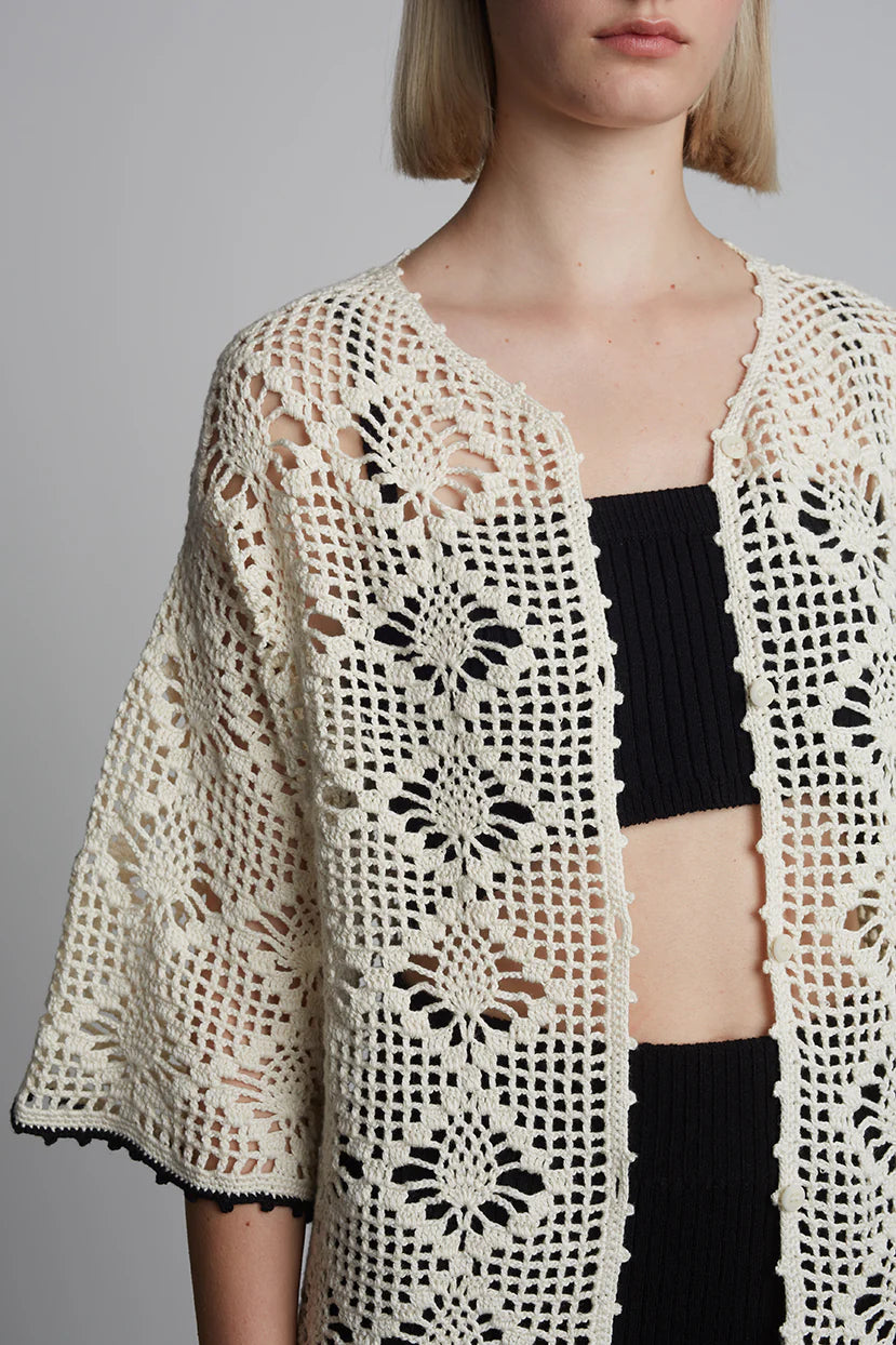Violet Crochet Cover-up - Ivory