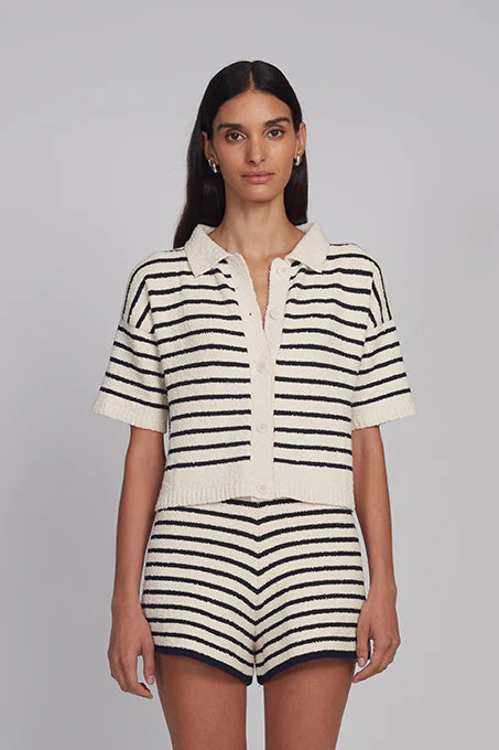 Romy Shirt Cardi - Ivory/Navy Stripe