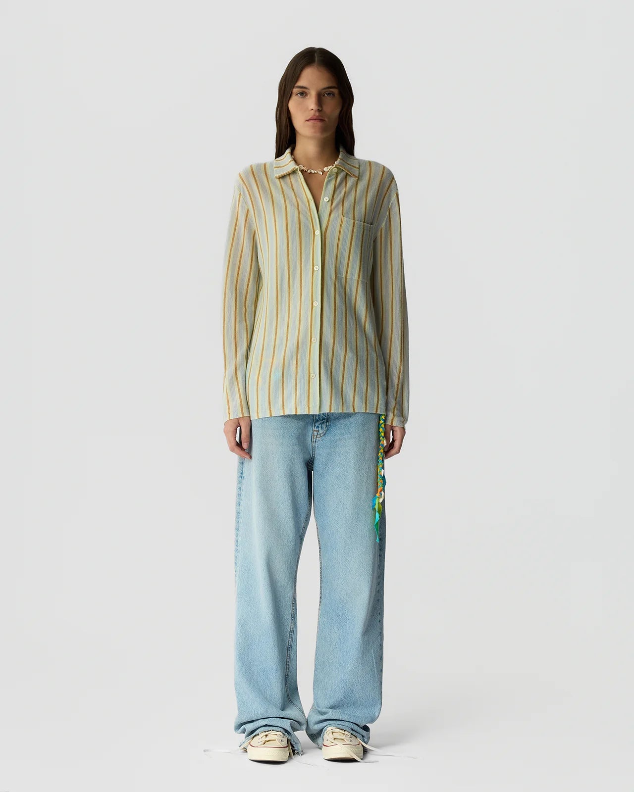 Fine Stripe Showtime Shirt - Limewash Combo