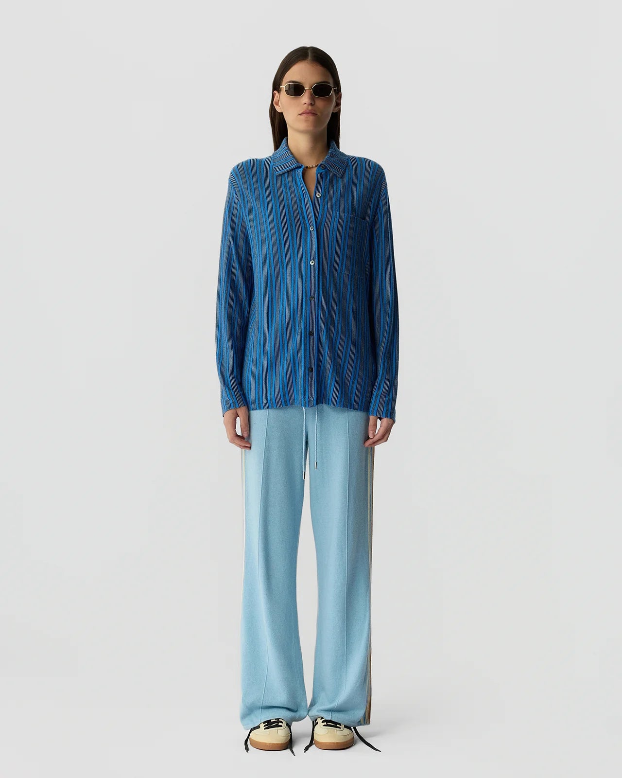 Fine Stripe Showtime Shirt - Sail Combo