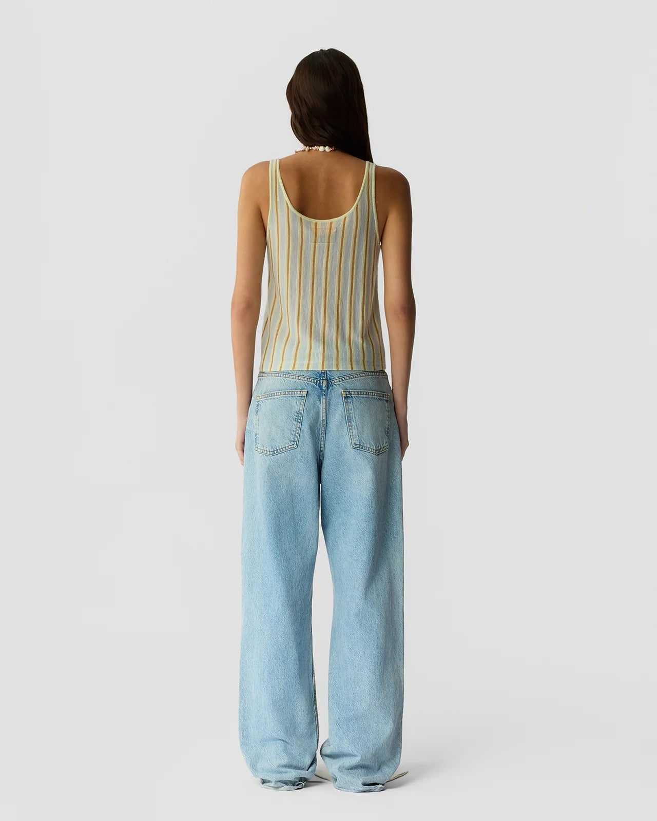 Fine Stripe Tank - Limewash Combo