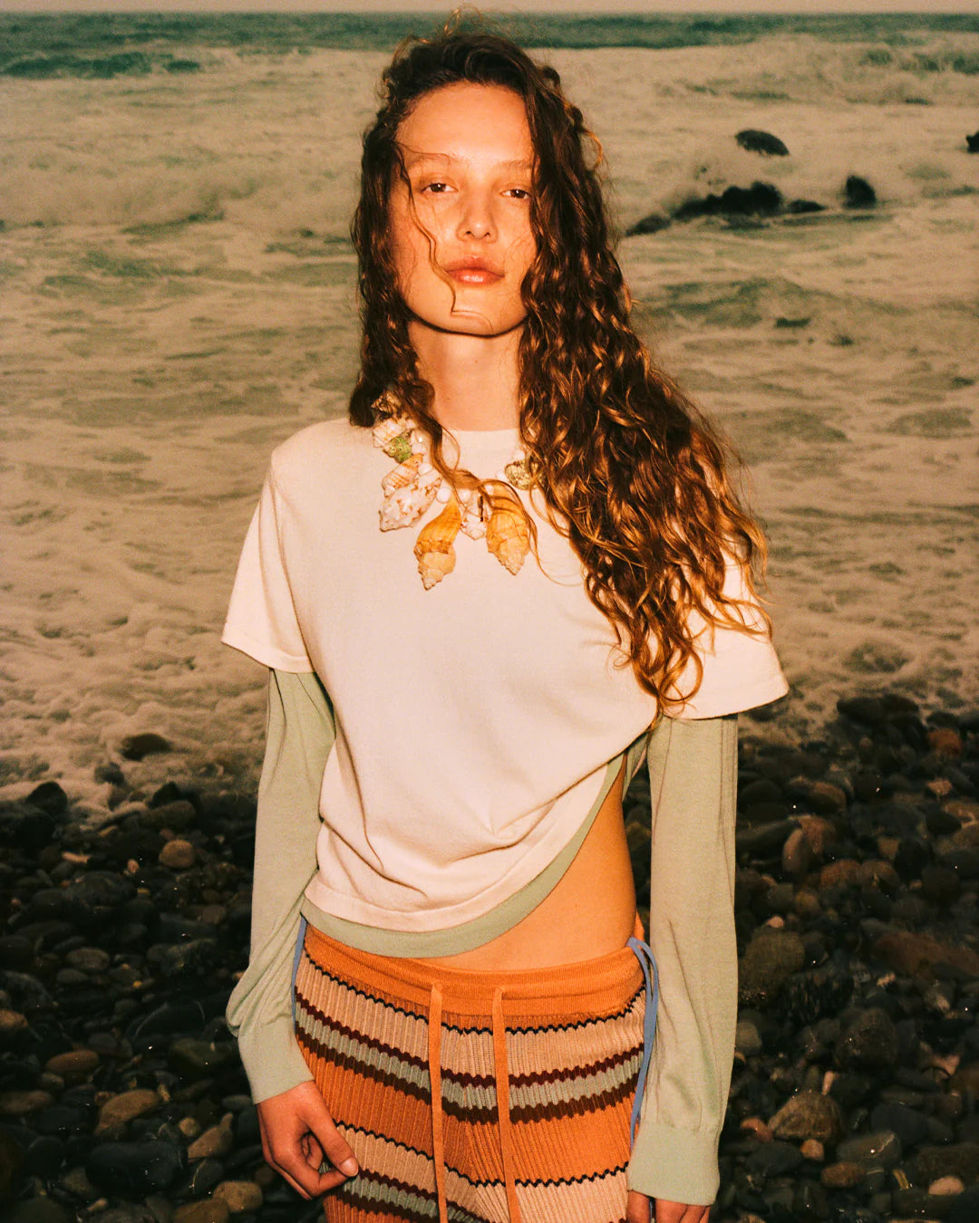 Layer Tee - Cream/Sage Brush