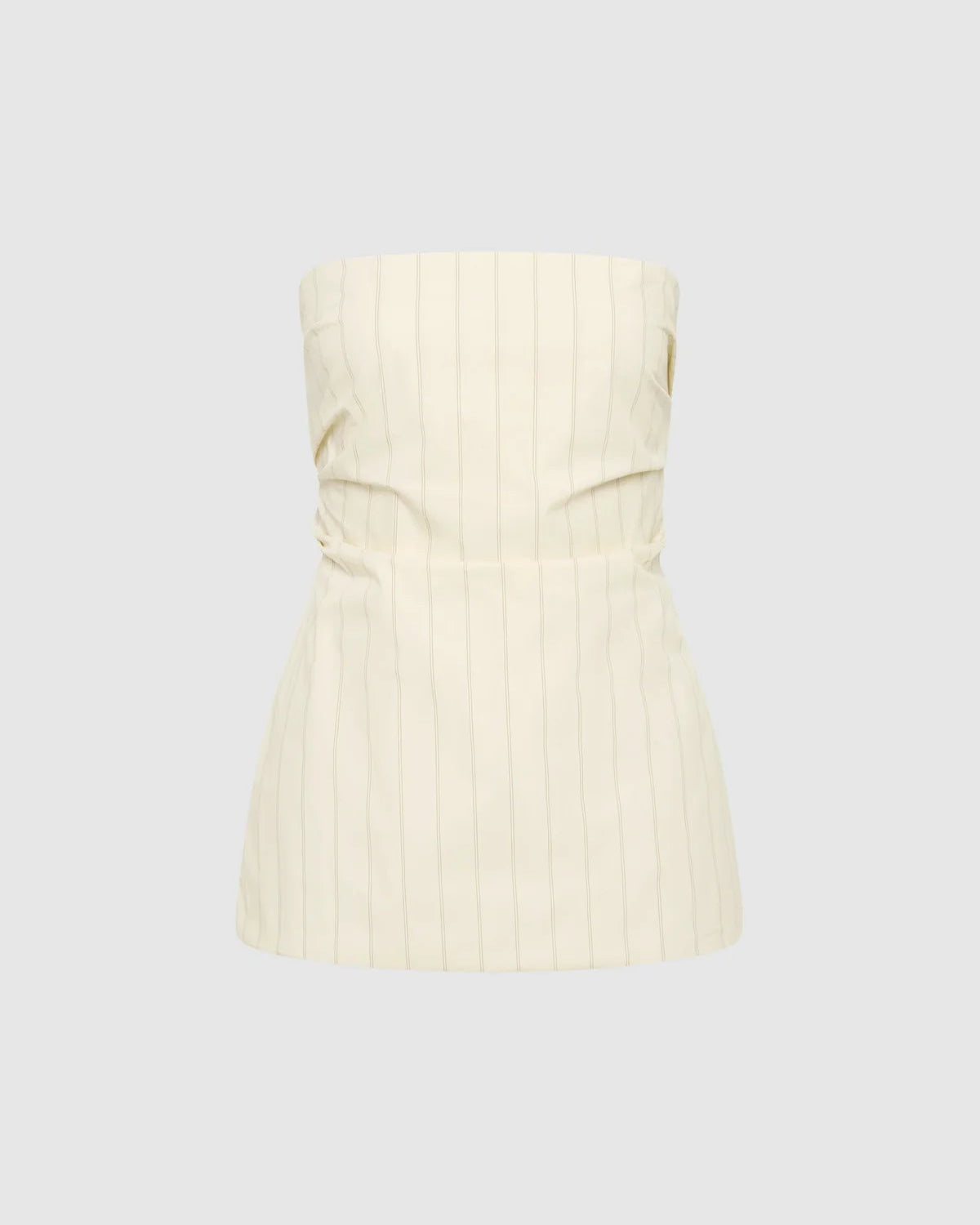Strapless Tie Back Top - Ecru Stripe