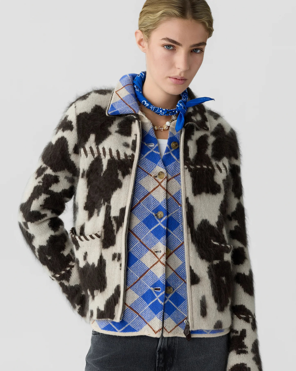 Grizzly Cowhide Jacket - Oatmeal/Burnt Cocoa