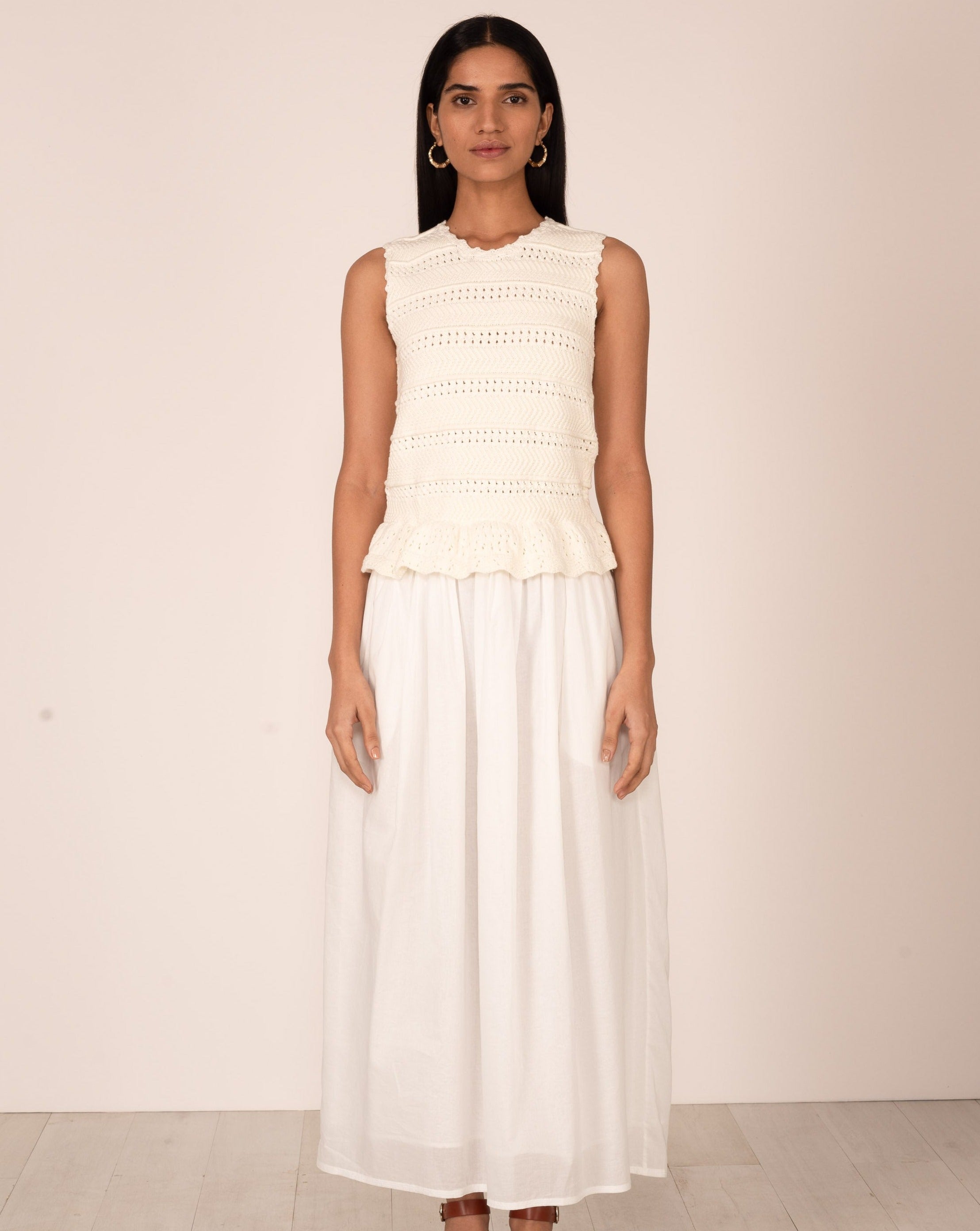 Heather Crochet Dress - Cream