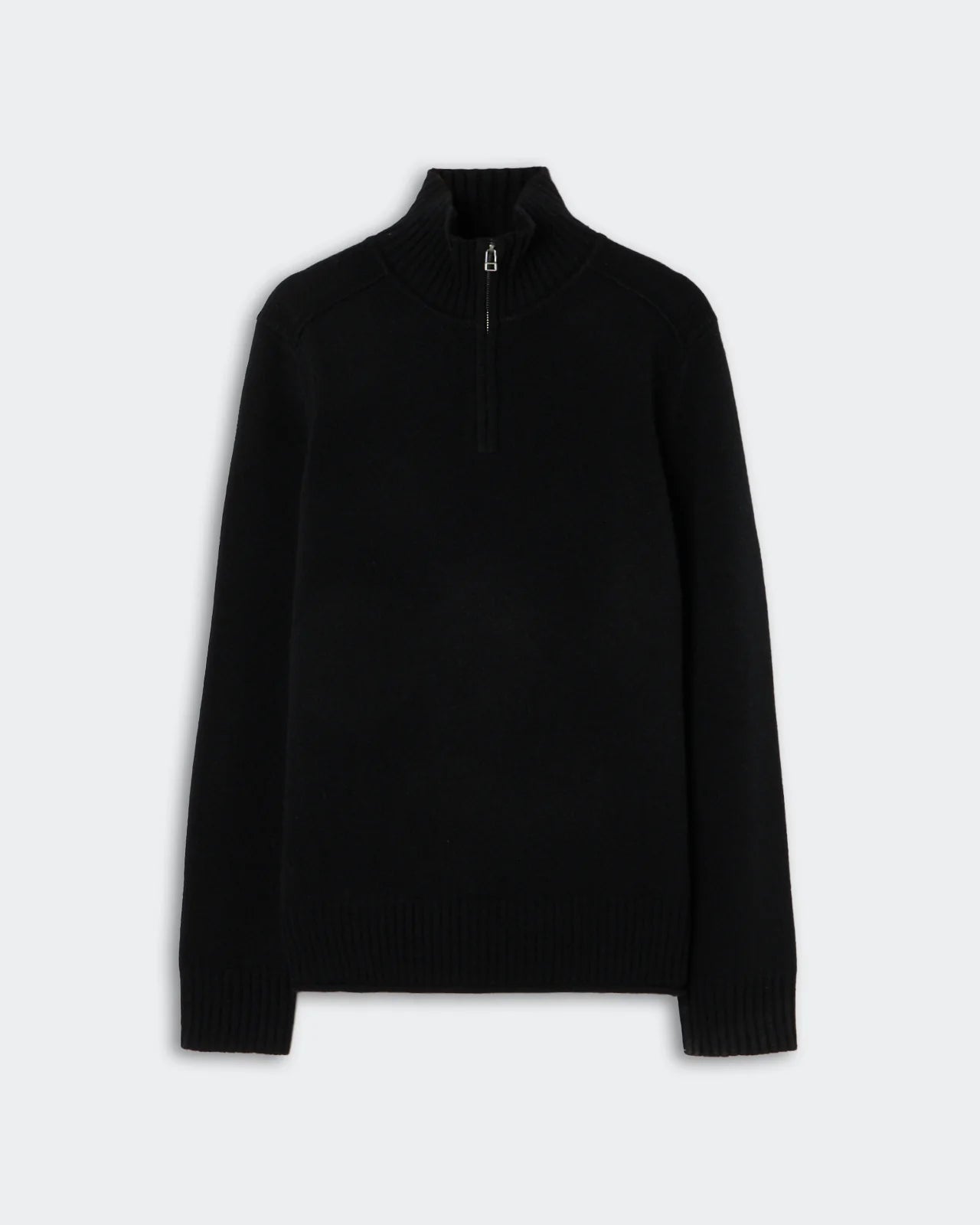 Half Zip Turtleneck In Cashmere - Black