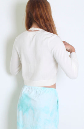Solid Celine Cashmere Cardigan - Cream