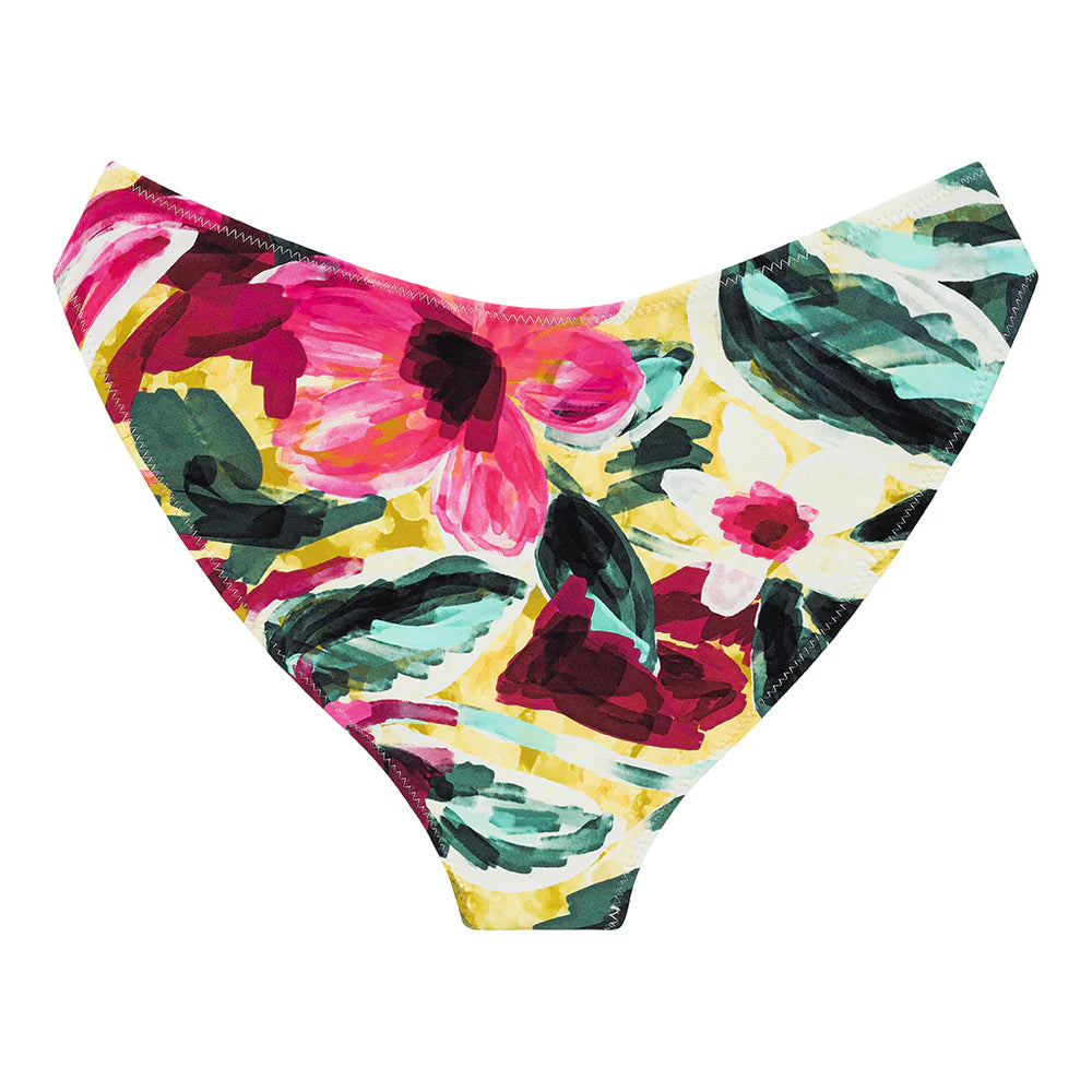Isla Floral Bustier Bikini Top and Added Coverage Lulu (Zig-Zag Stitch) Bikini Bottom Set