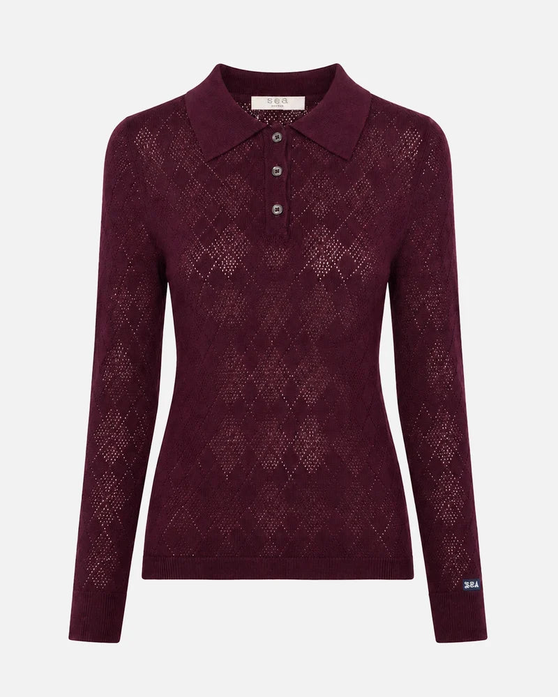 Jane Argyle Polo - Burgundy