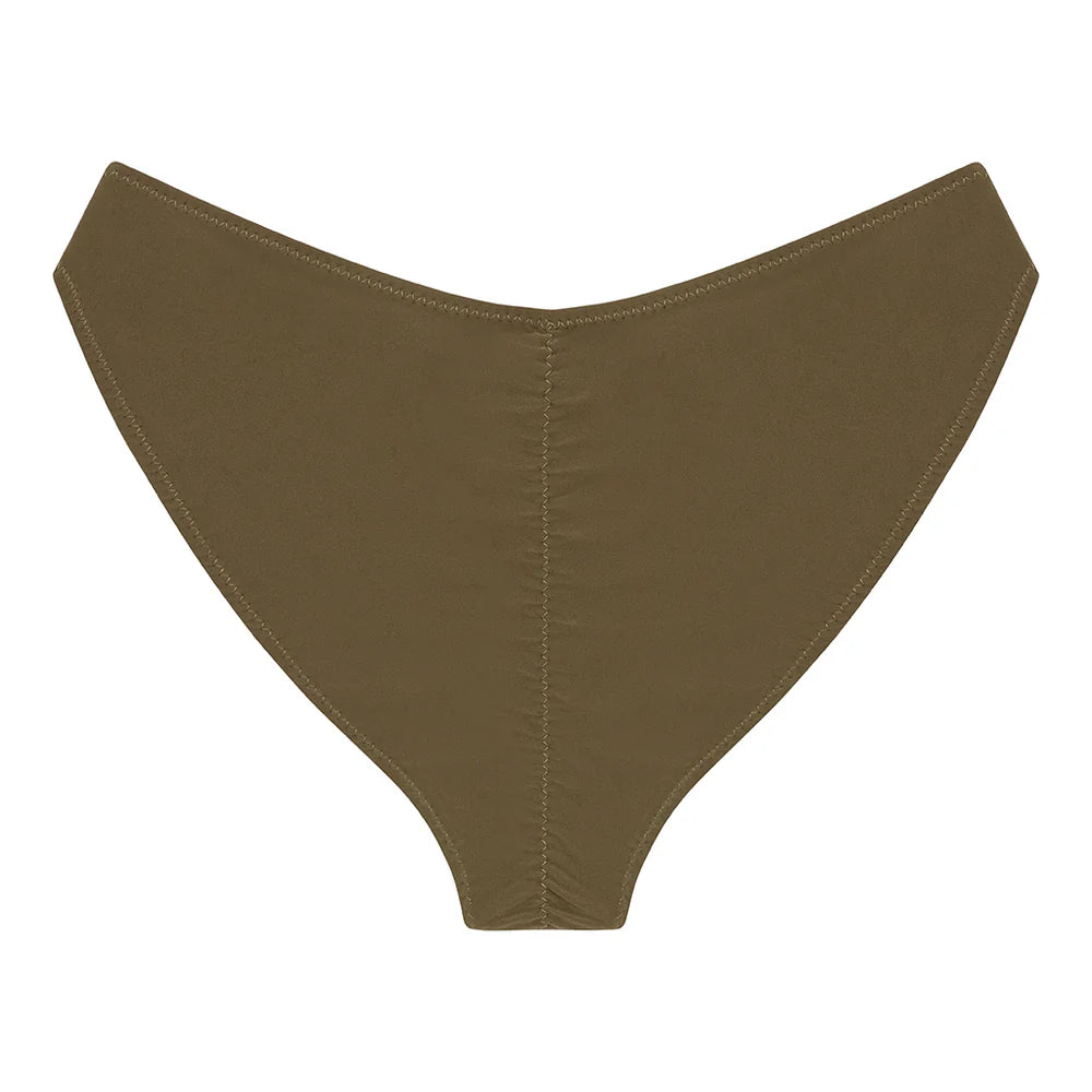 Khaki Added Coverage Lulu (Zig-Zag Stitch) Bikini Bottom