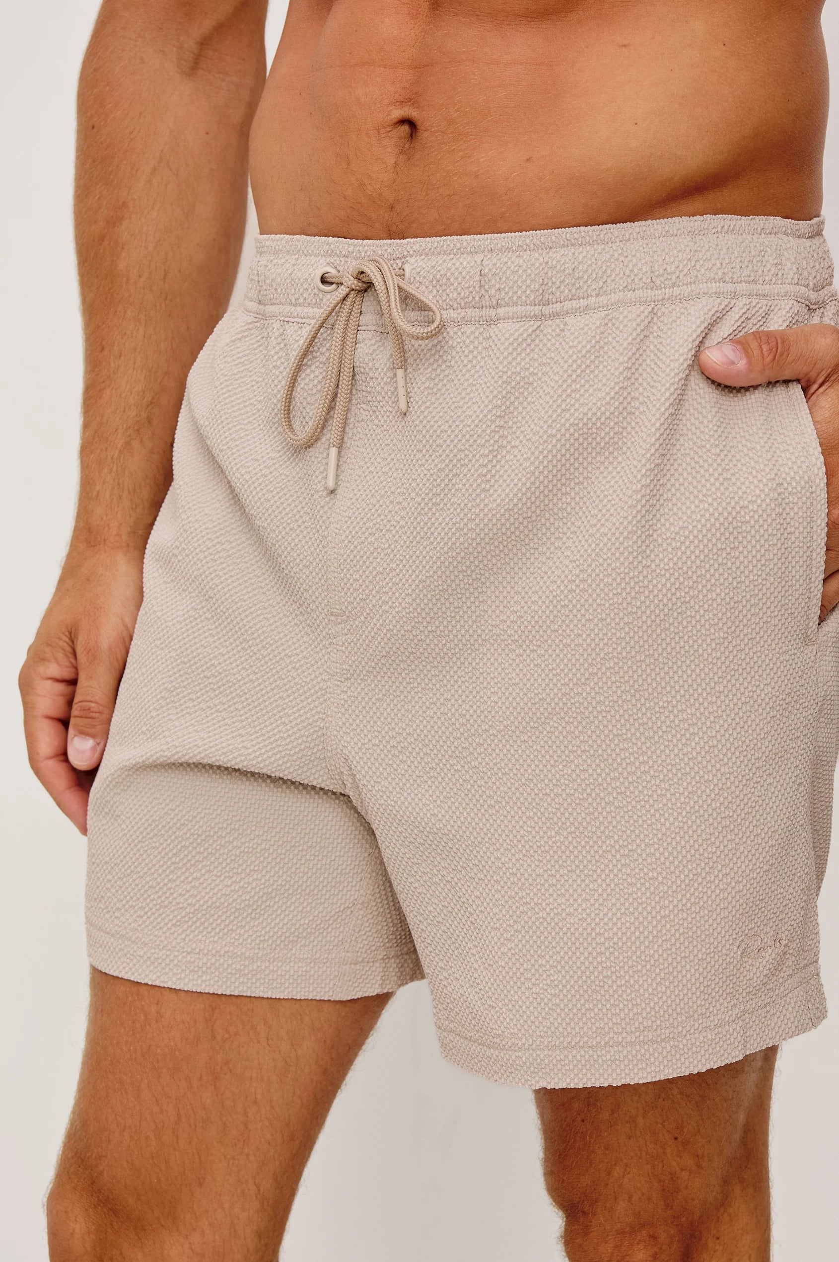 La Brea Swim Short - Khaki Check Seersucker