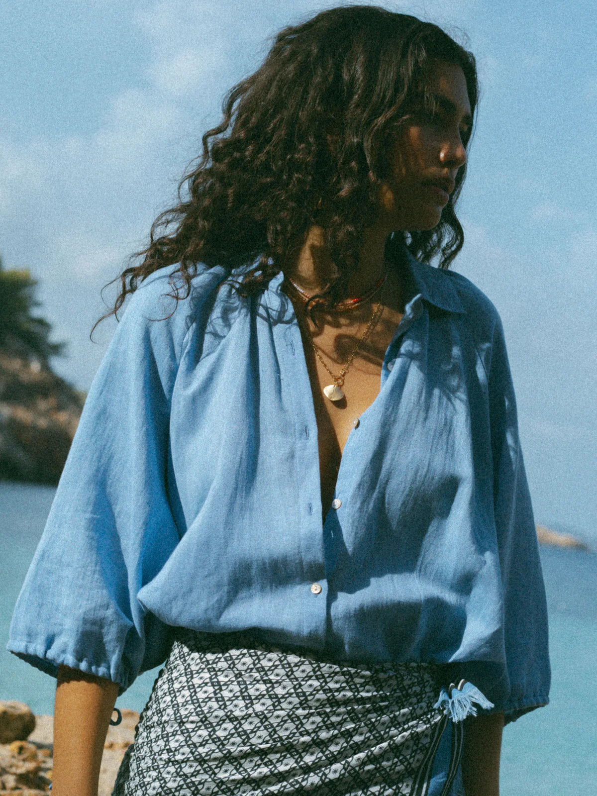 La Ponche Shirt - Cornflower
