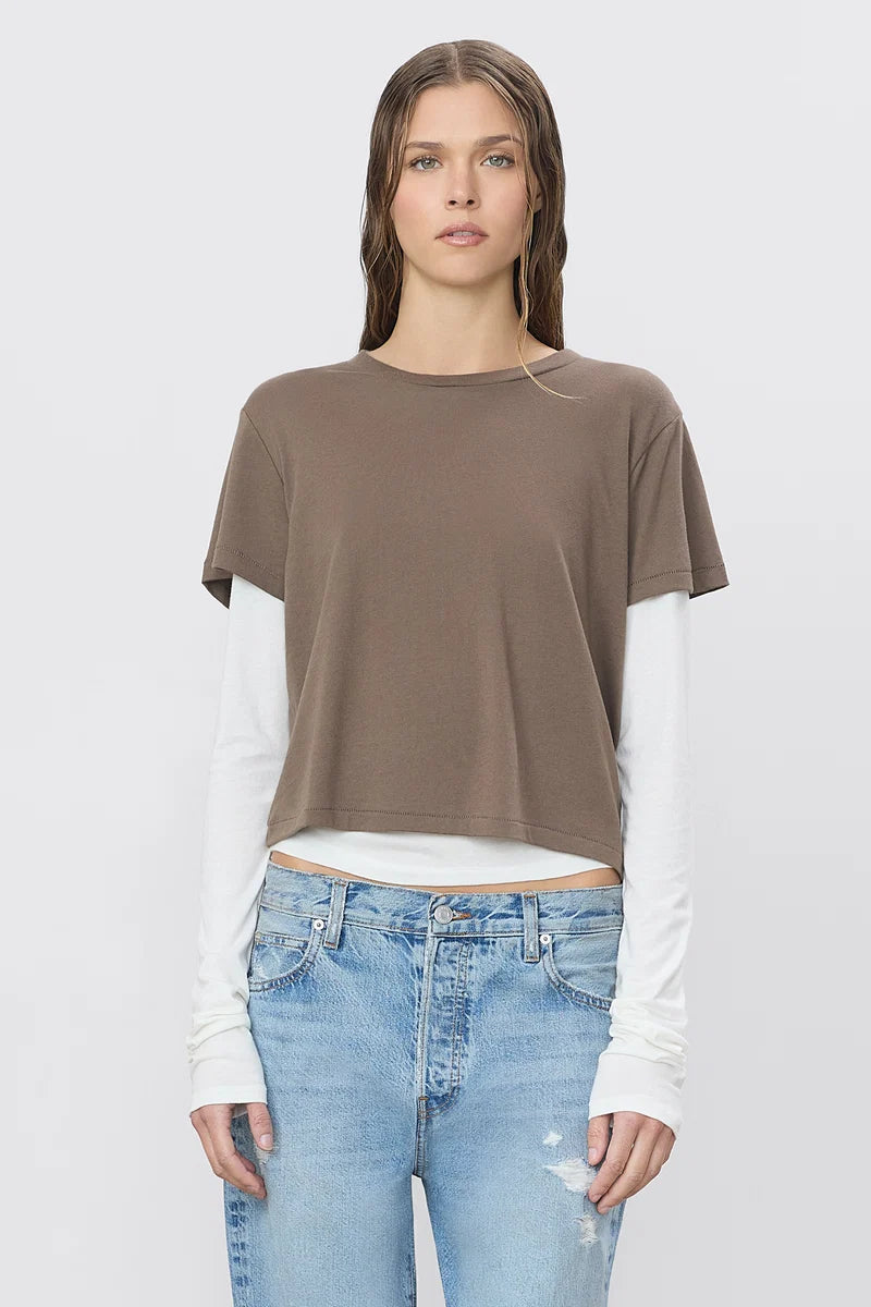 Short Sleeve Boxy Tee - Mushroom