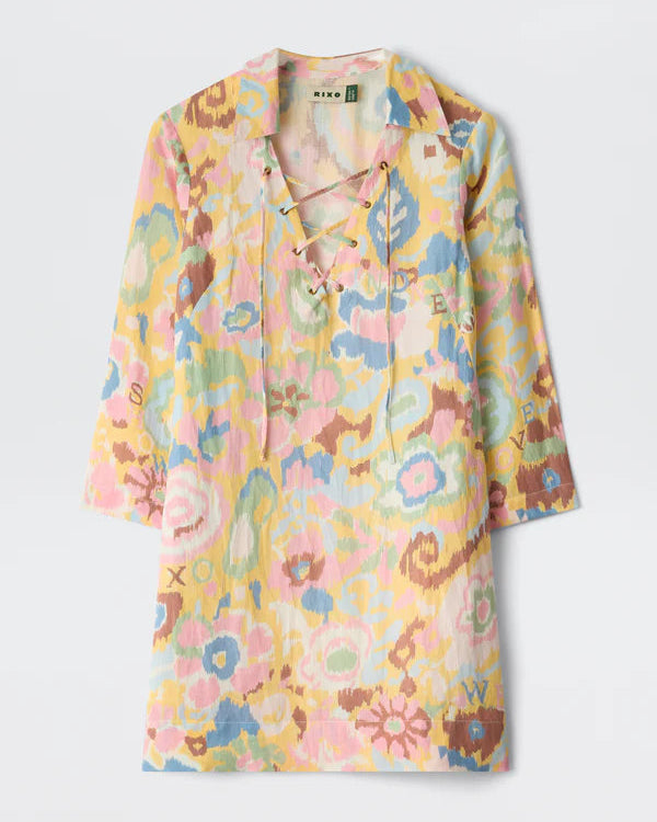 Lucien Dress - Ikat Bloom Yellow