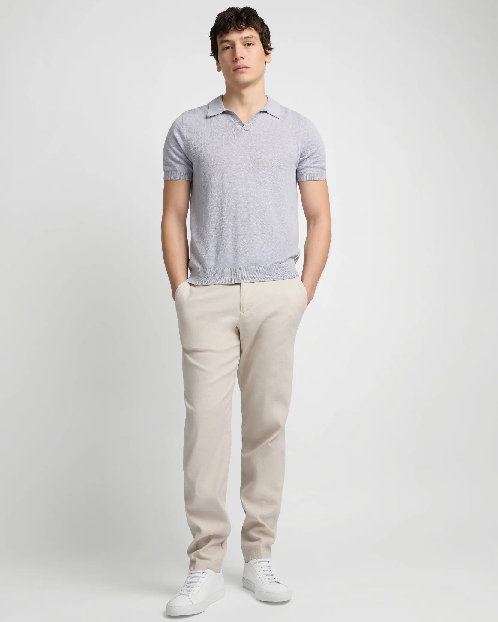 Stretch Linen Trouser - Stone