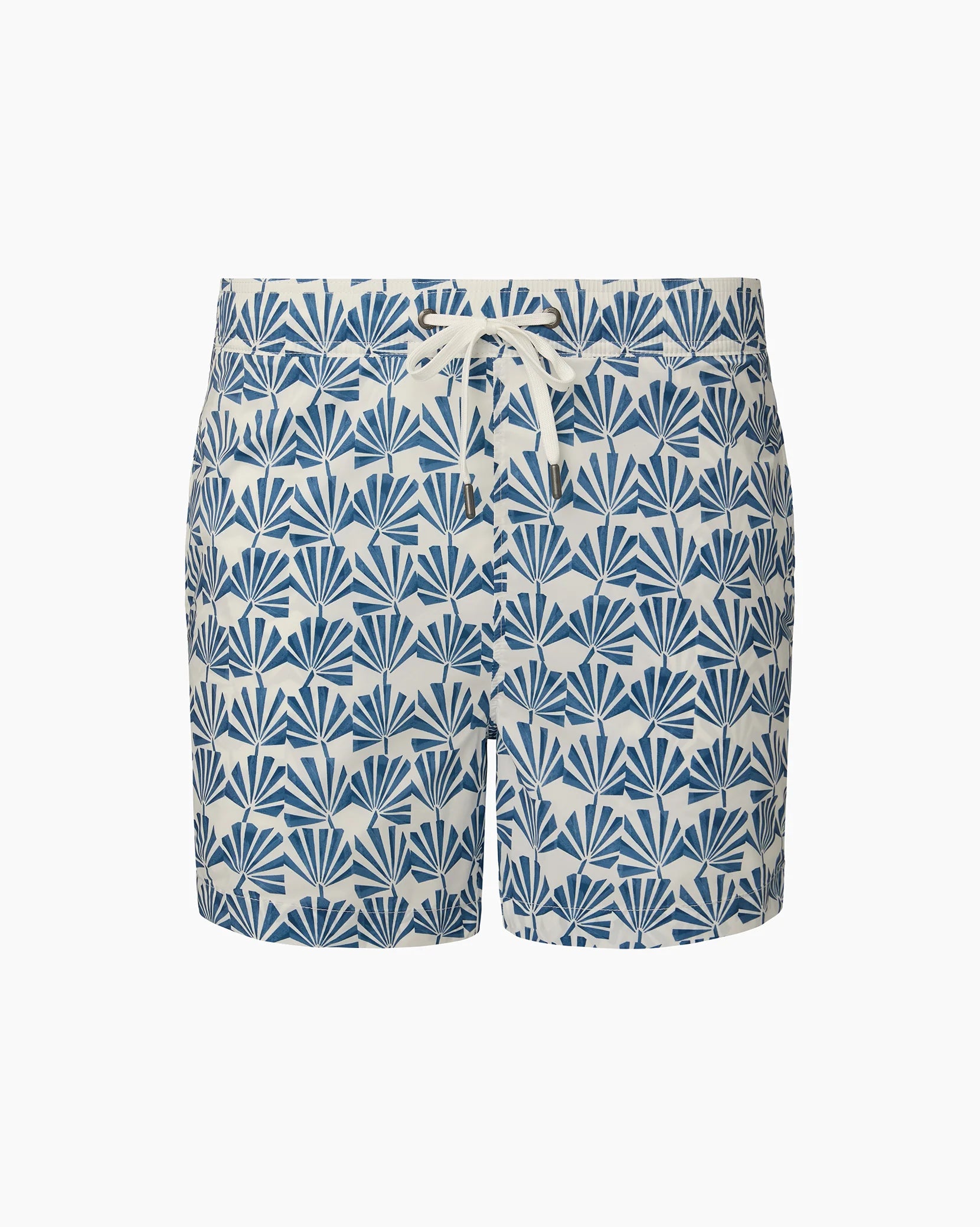 Charles 5" Swim Trunk - Geo Palms in Dark Blue Multi