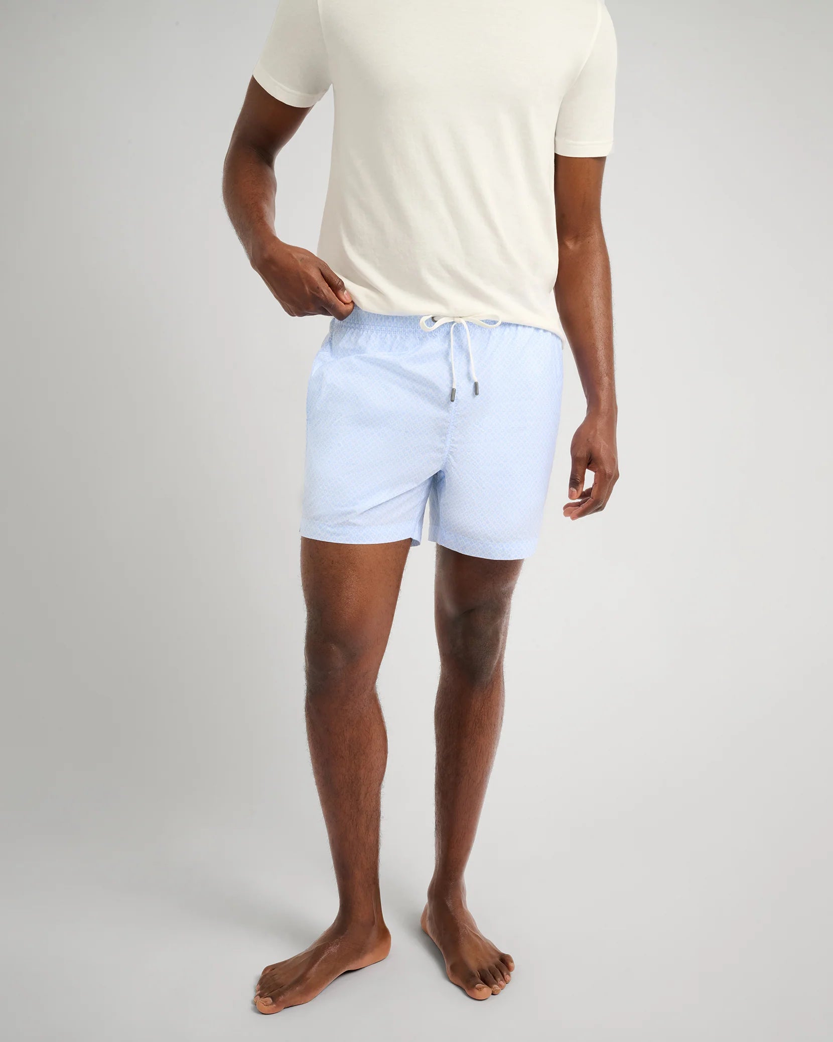 Charles 5" Swim Trunk - Tile Geo Sky Blue