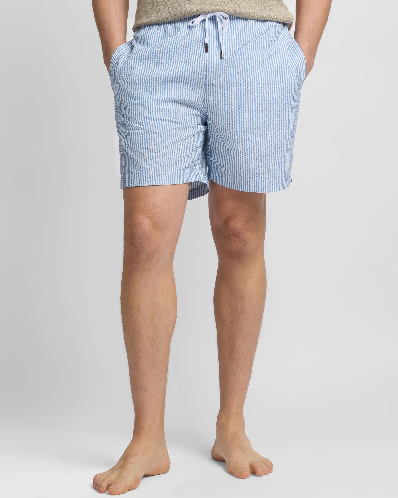 Charles 5" Swim Trunk - Surf/White