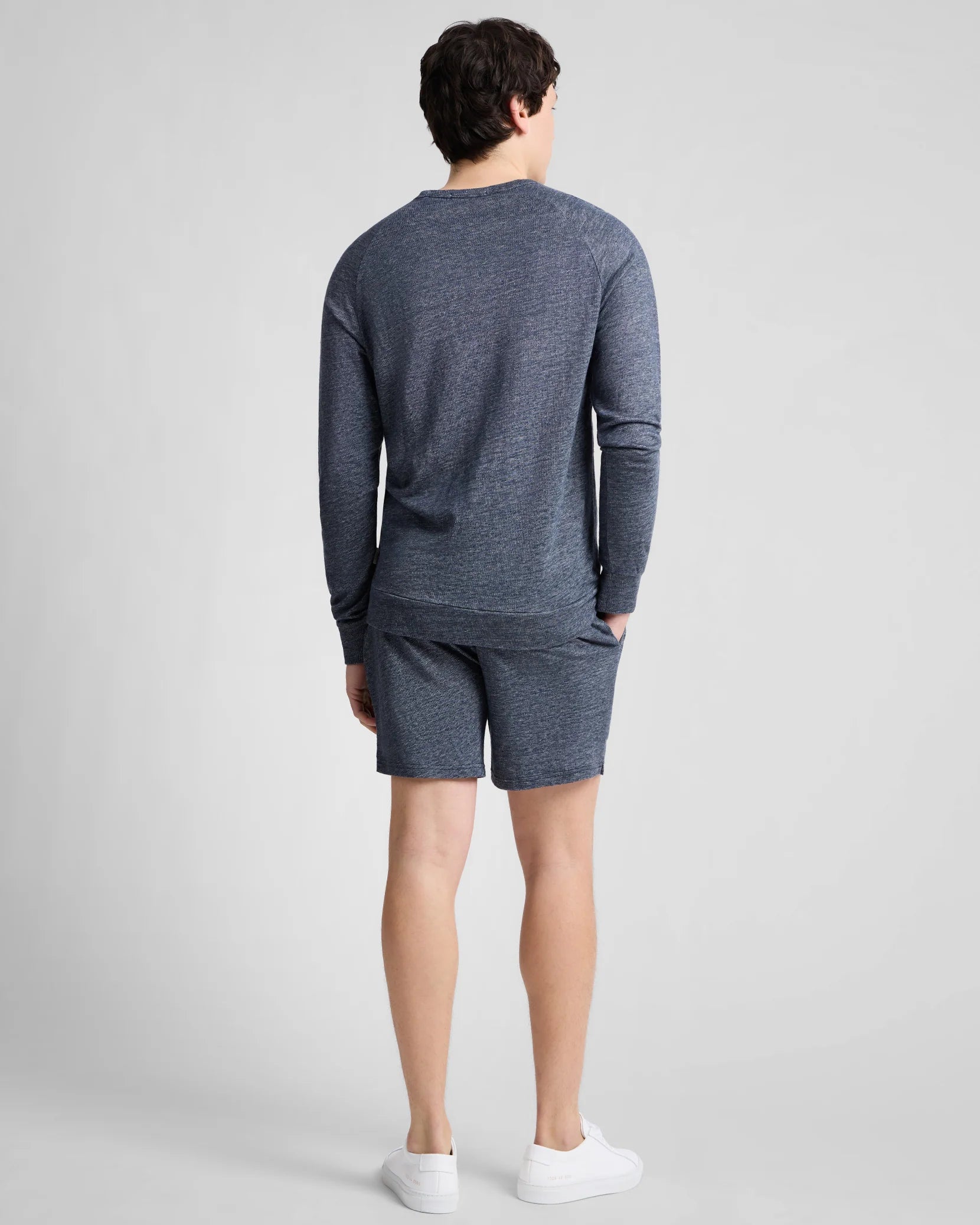Terry Linen Crewneck Sweatshirt - Washed Navy