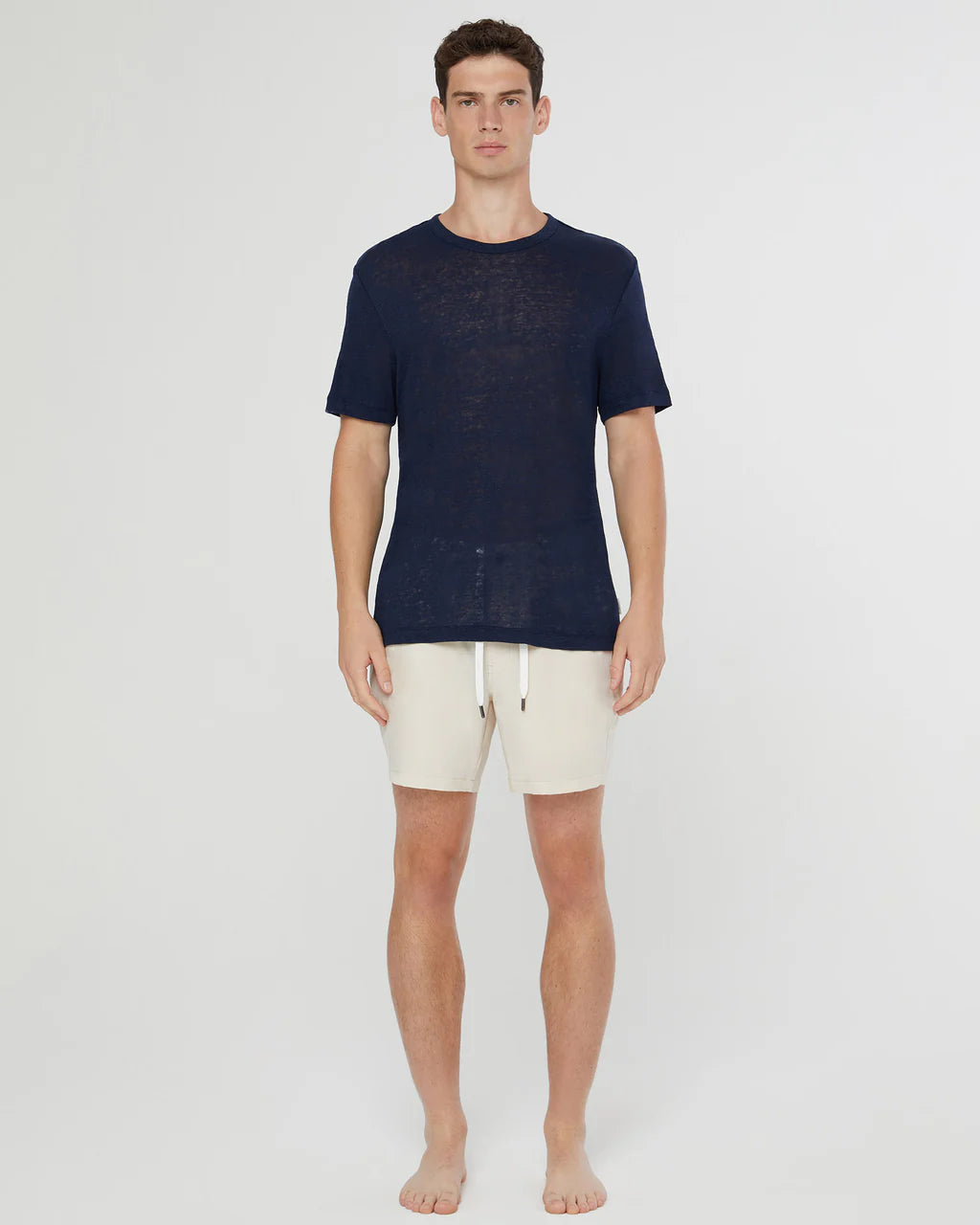 Chad Linen Tee - Deep Navy
