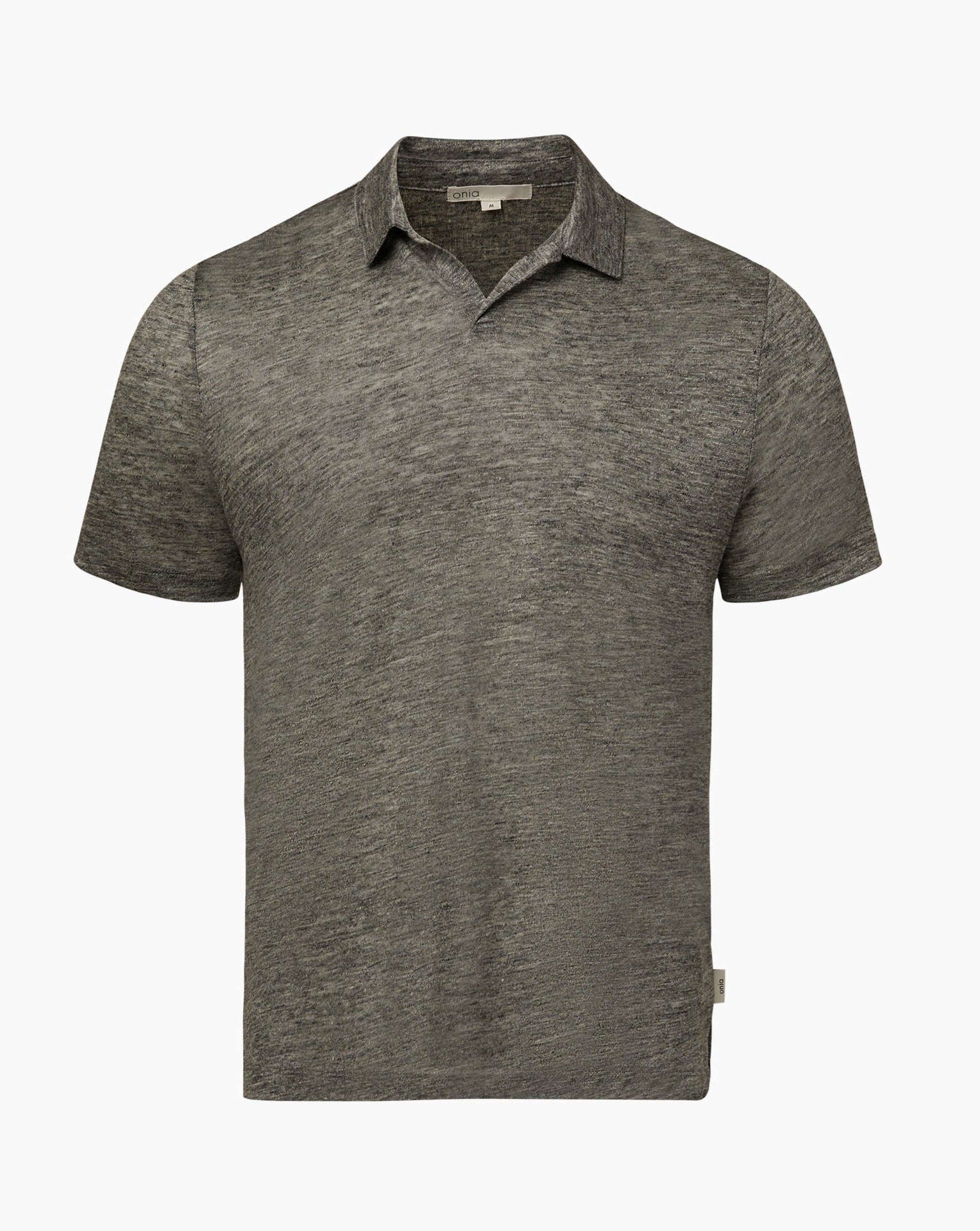 Shaun Linen Polo - Heather Grey