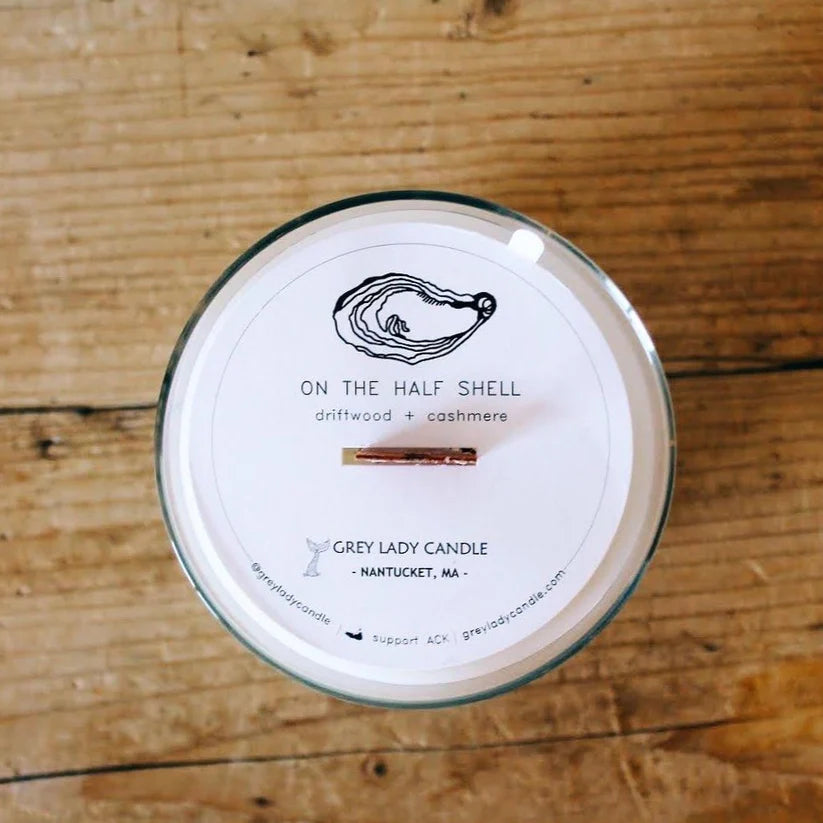 Grey Lady Candle - On the Half Shell