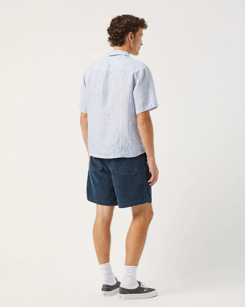 Linen Broadstripe SS - Blue