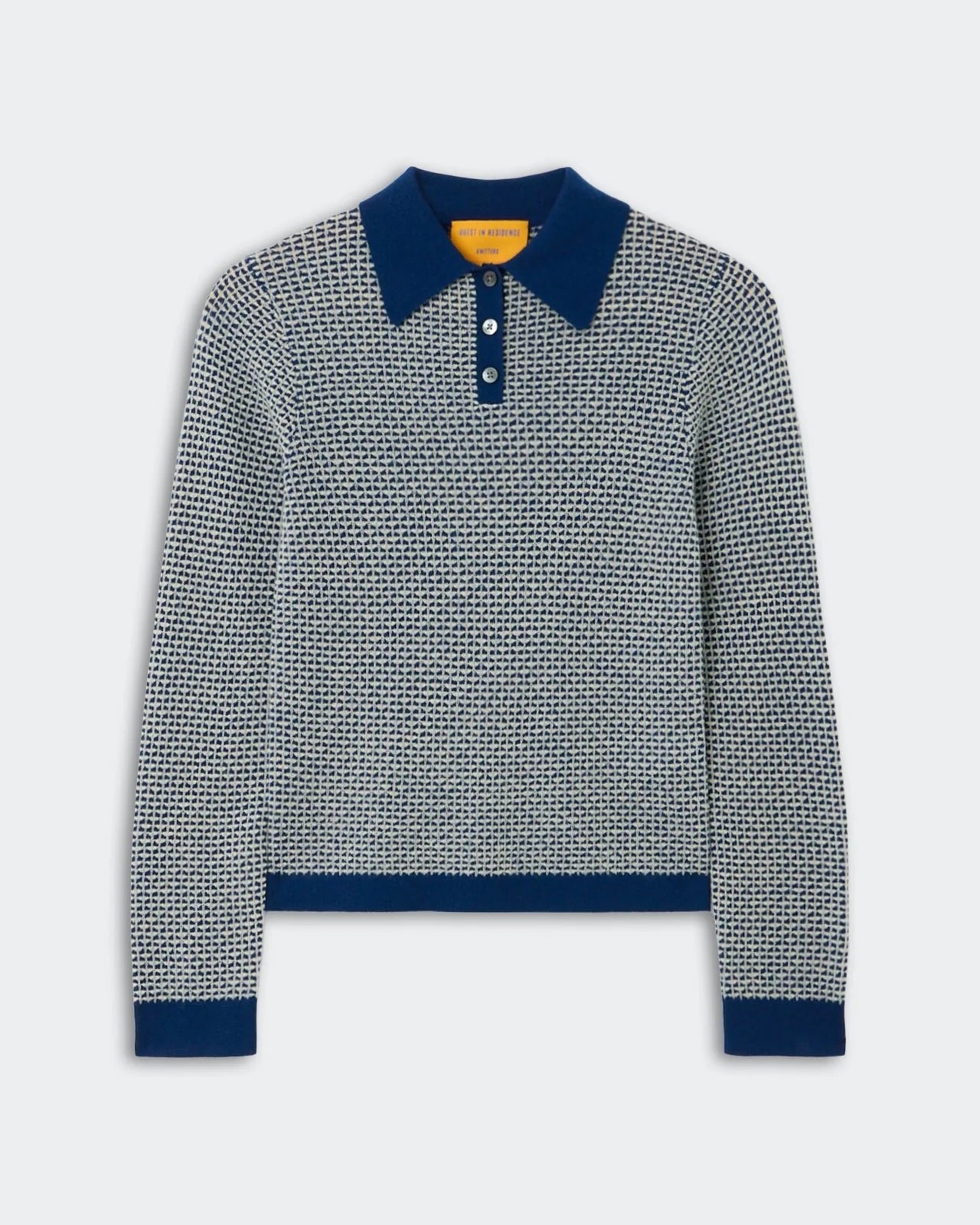 Pique L/S Shrunken Polo - Navy Combo