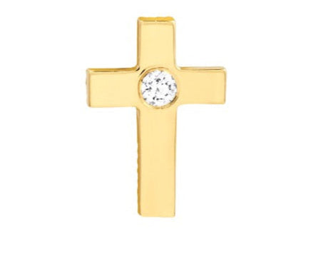 Cross Stud with Diamond Earring - Single