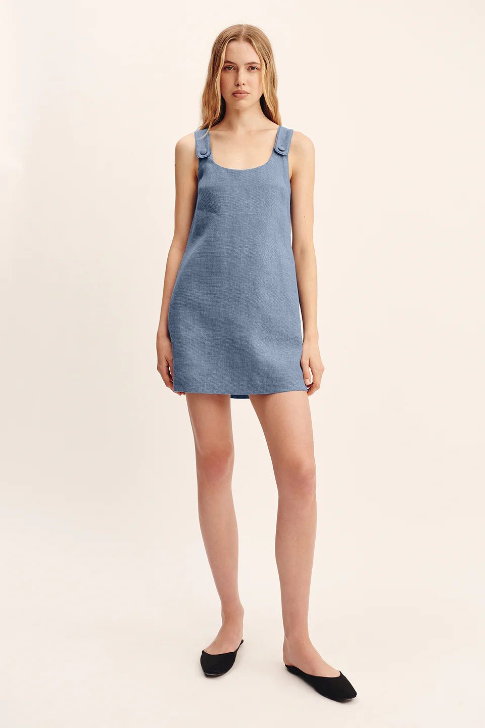 Thea Shift Dress - Steel Blue