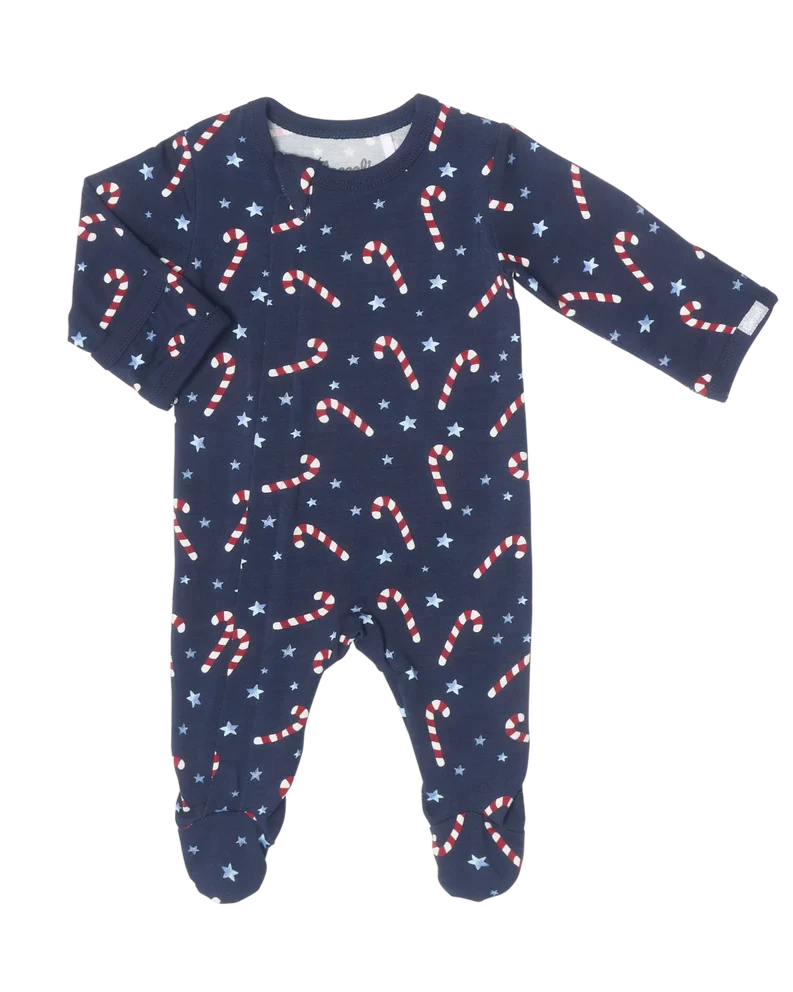 Modal Zipper Footie - Dark Blue Candies