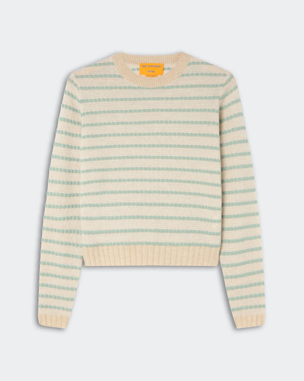 Pebble Stripe Shrunken Crew - Sandstone Combo