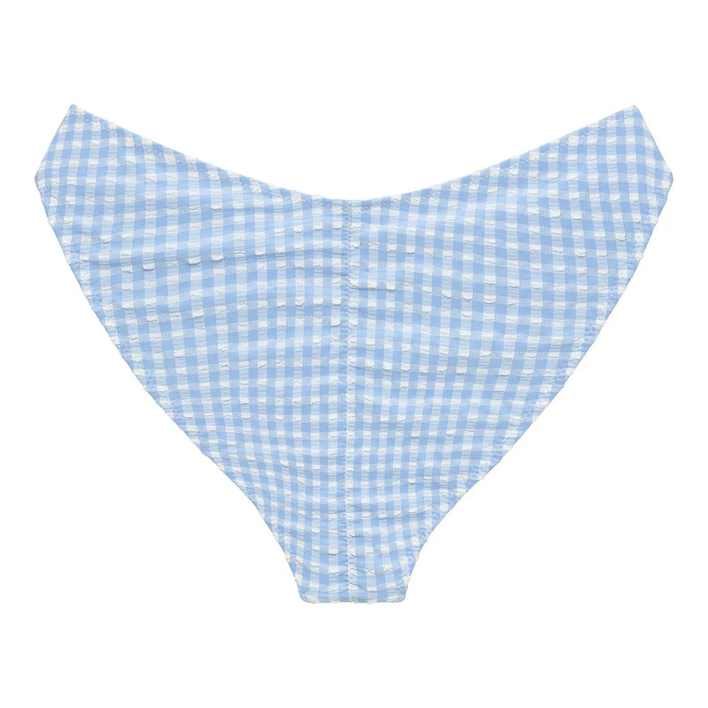 Peri Micro Gingham Added Coverage Lulu (Zig-Zag Stitch) Bikini Bottom