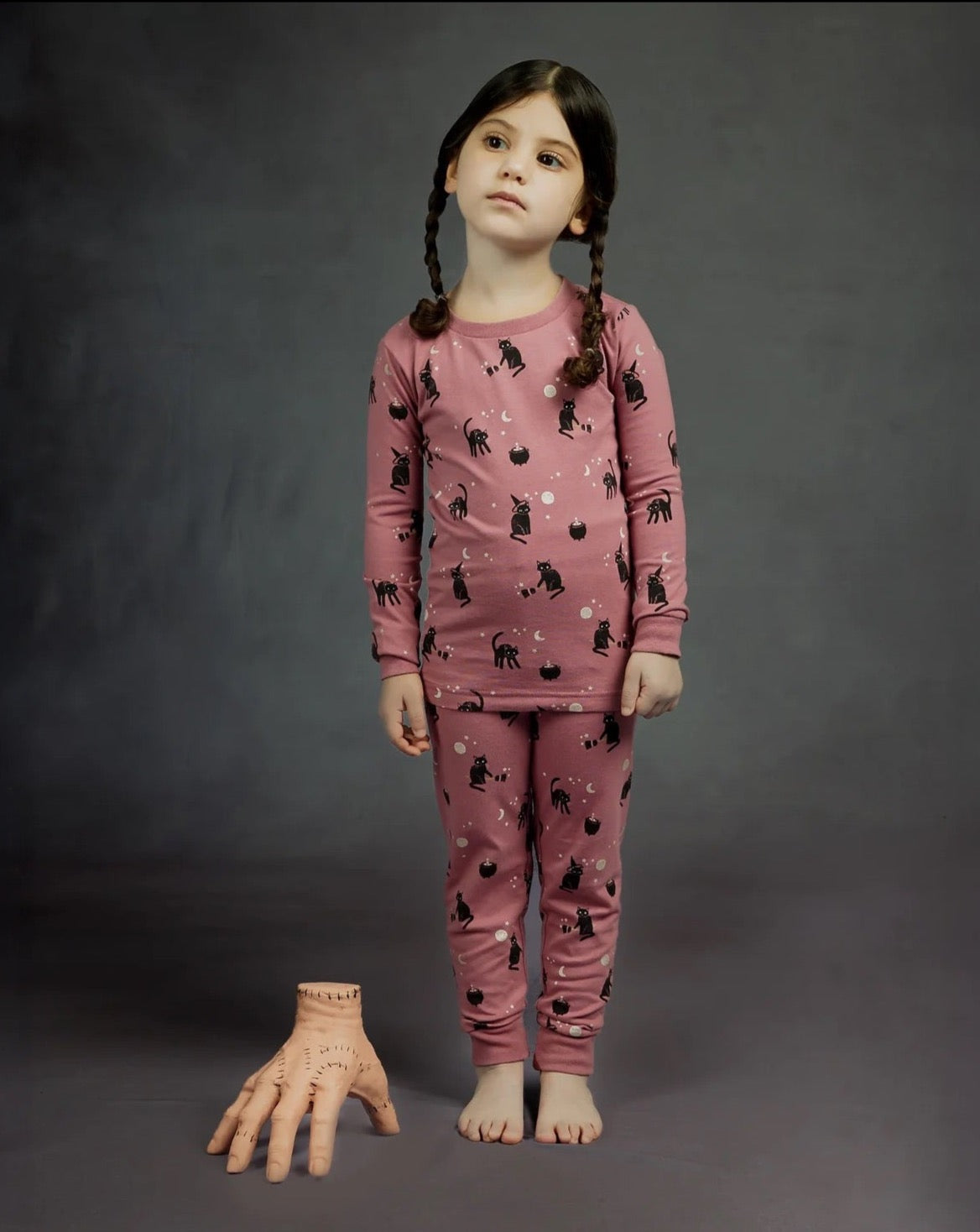 Witchy Cats Glow in the Dark on Plum PJ Set