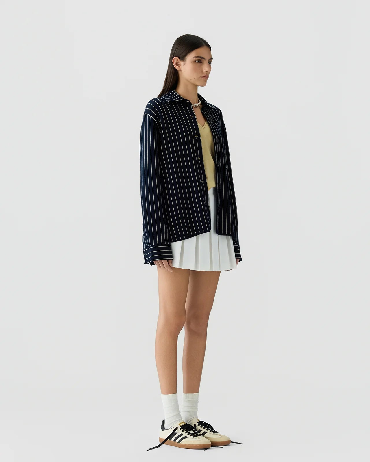 Pinstripe Work Shirt - Navy/Butter