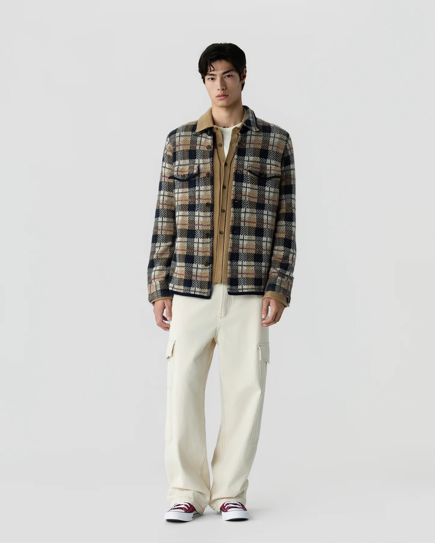 Plaid Work Shirt - Camel Combo