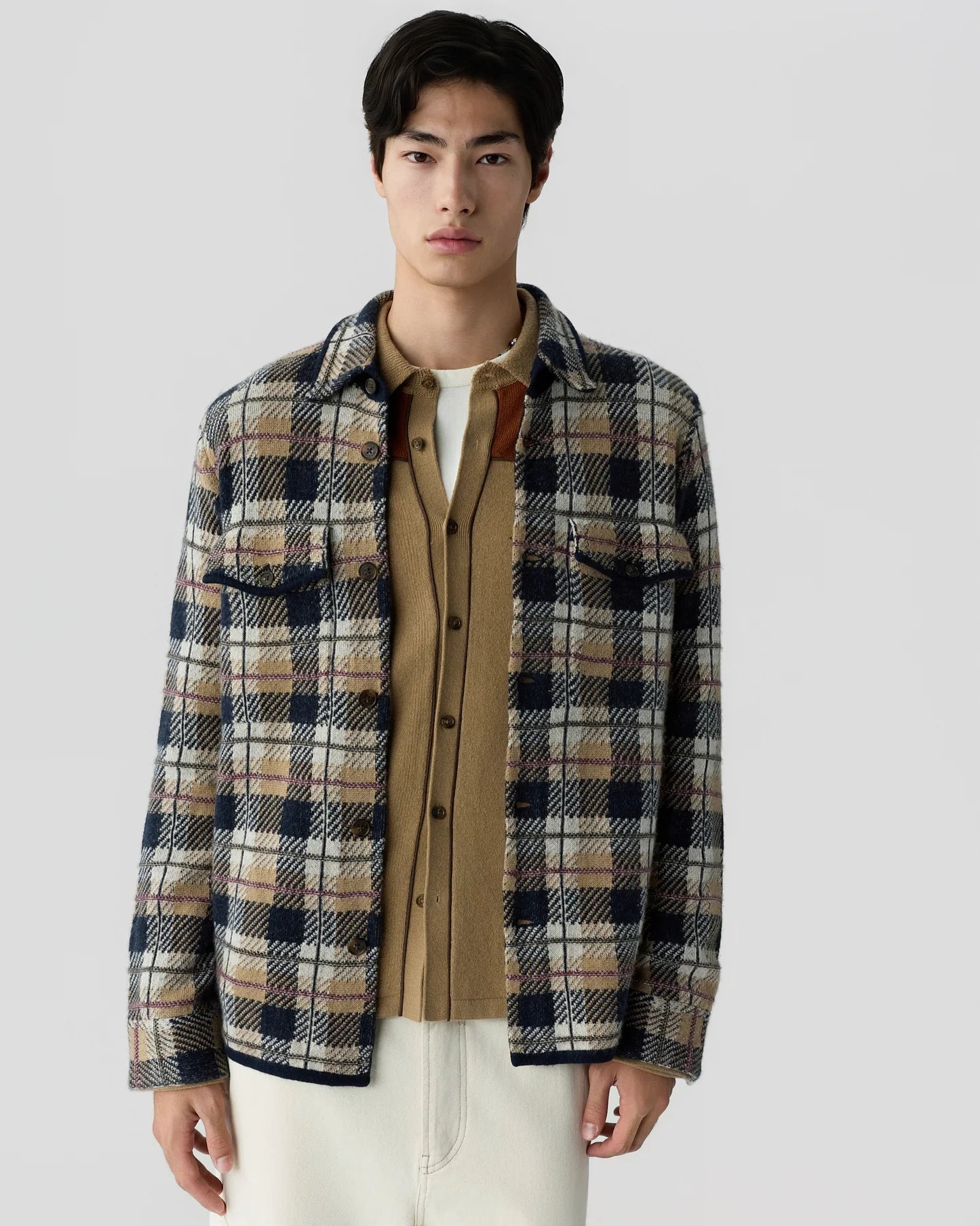 Plaid Work Shirt - Camel Combo