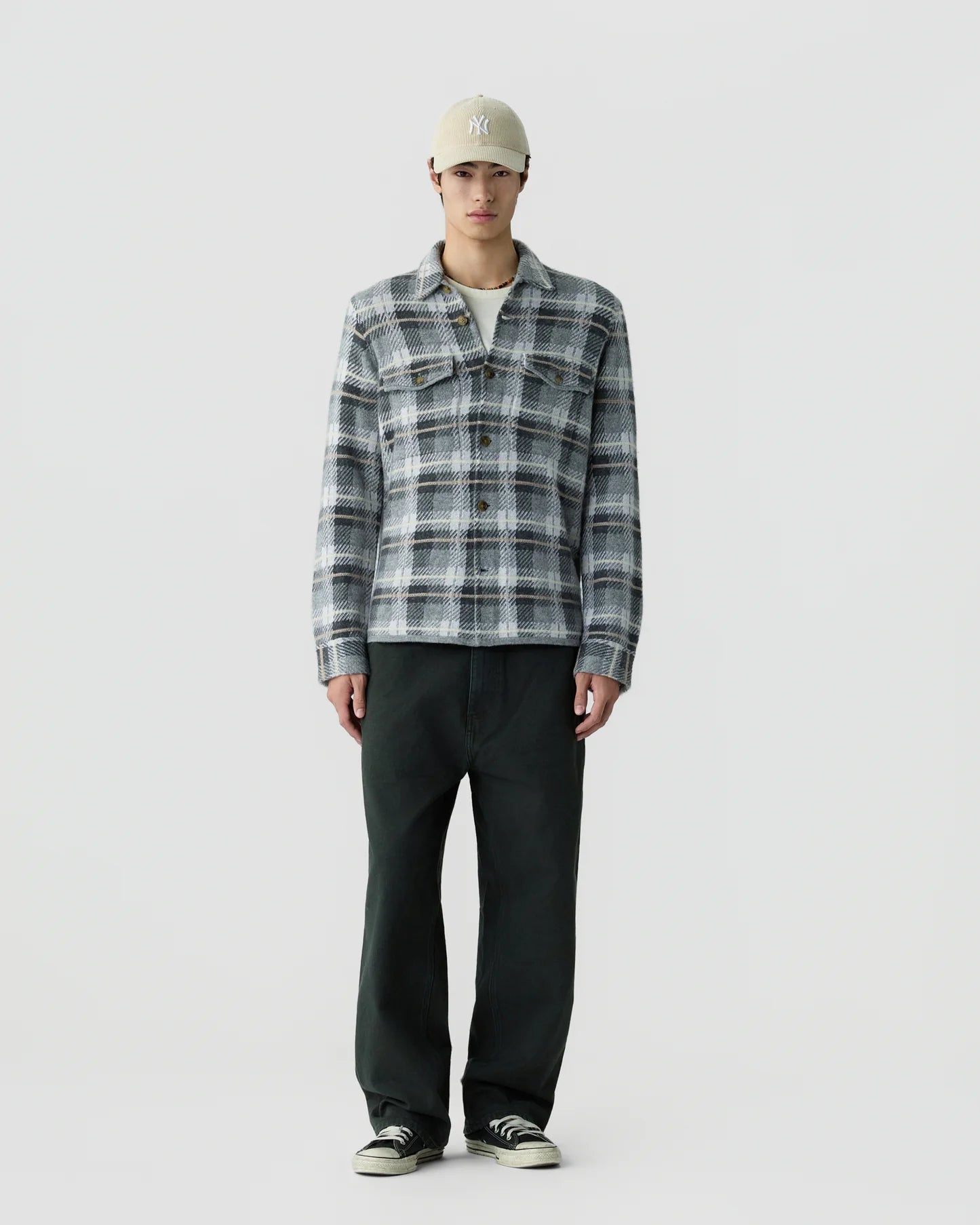 Plaid Work Shirt - Heather Grey Combo