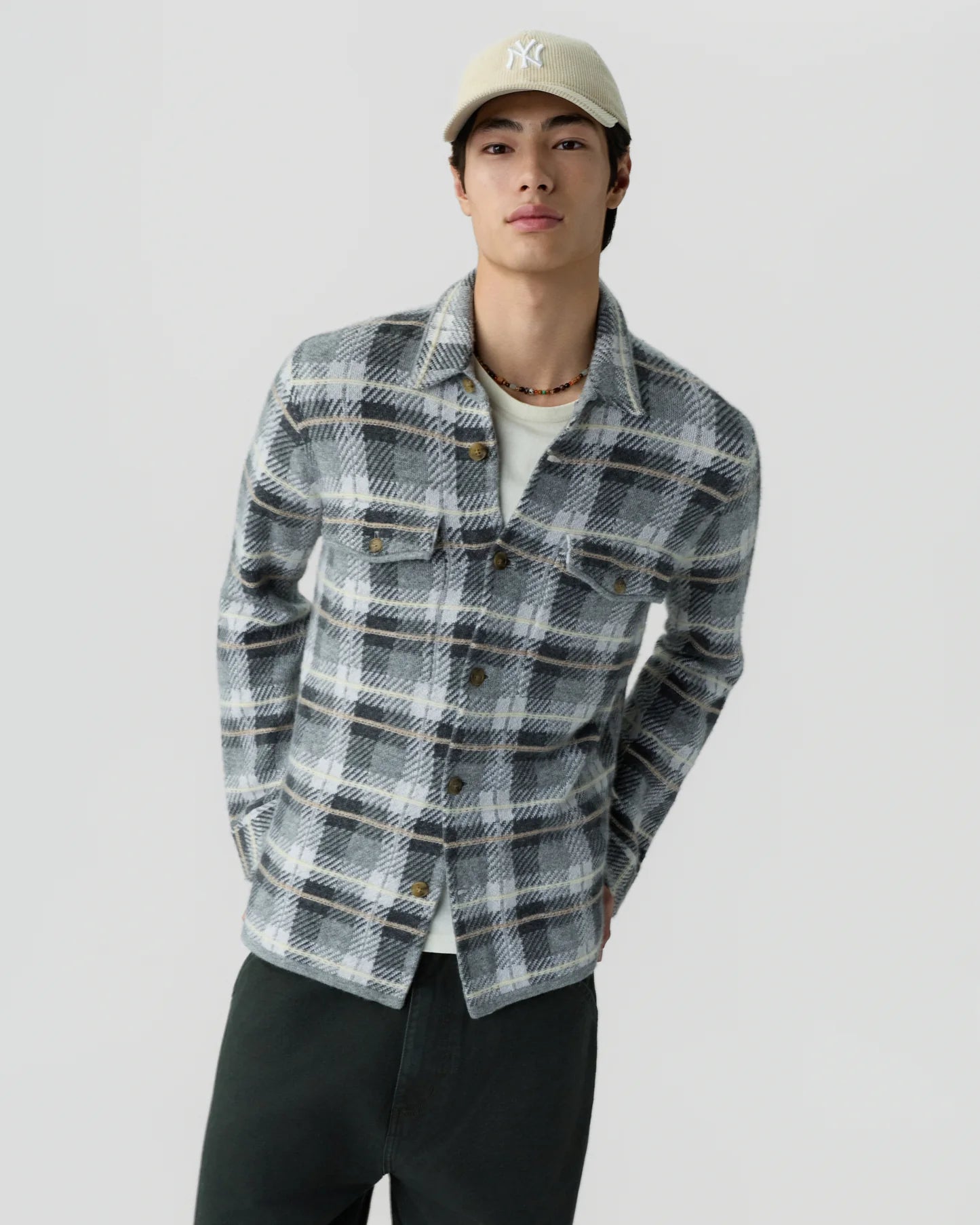 Plaid Work Shirt - Heather Grey Combo