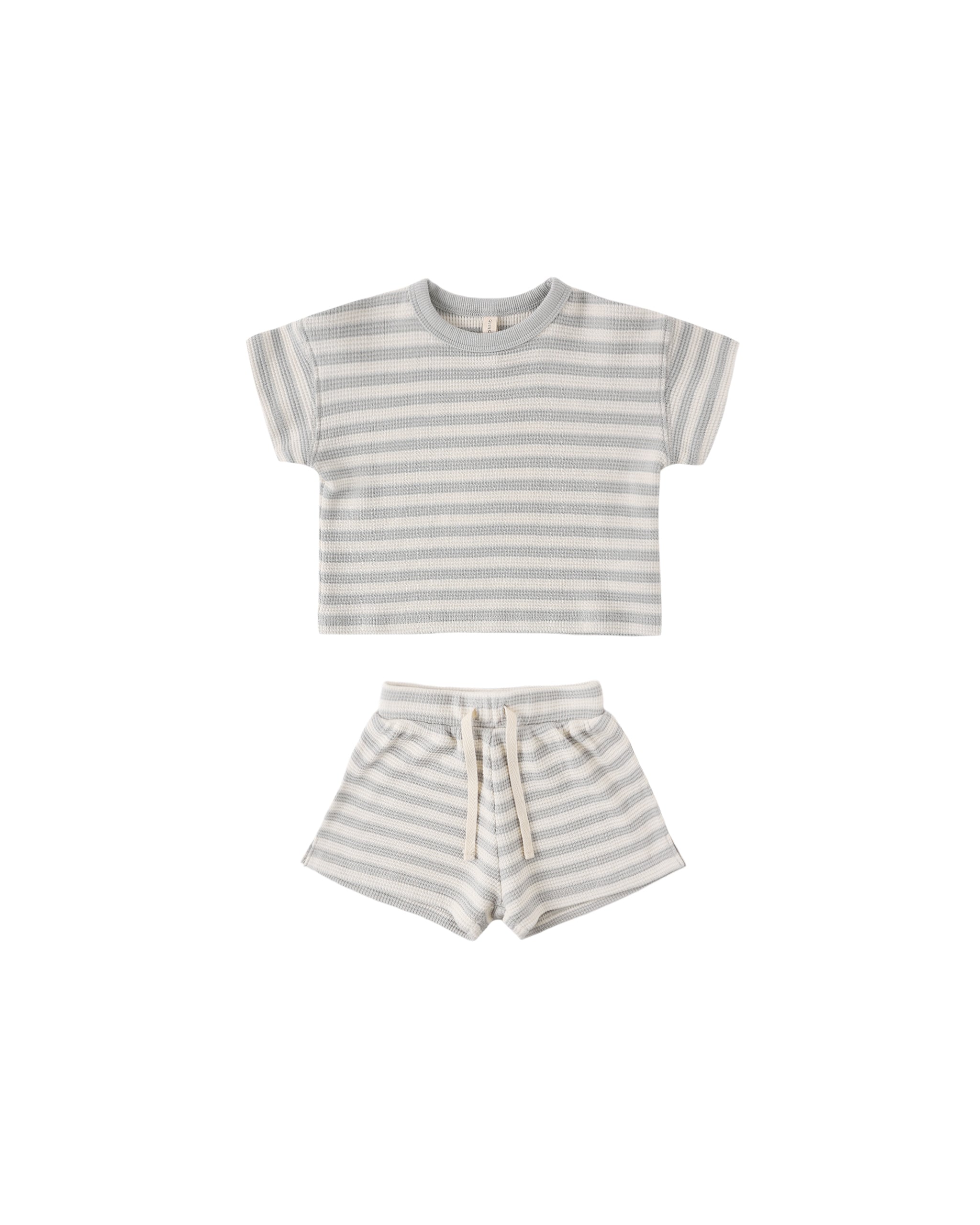 Waffle Tee + Short Set - Sky Stripe