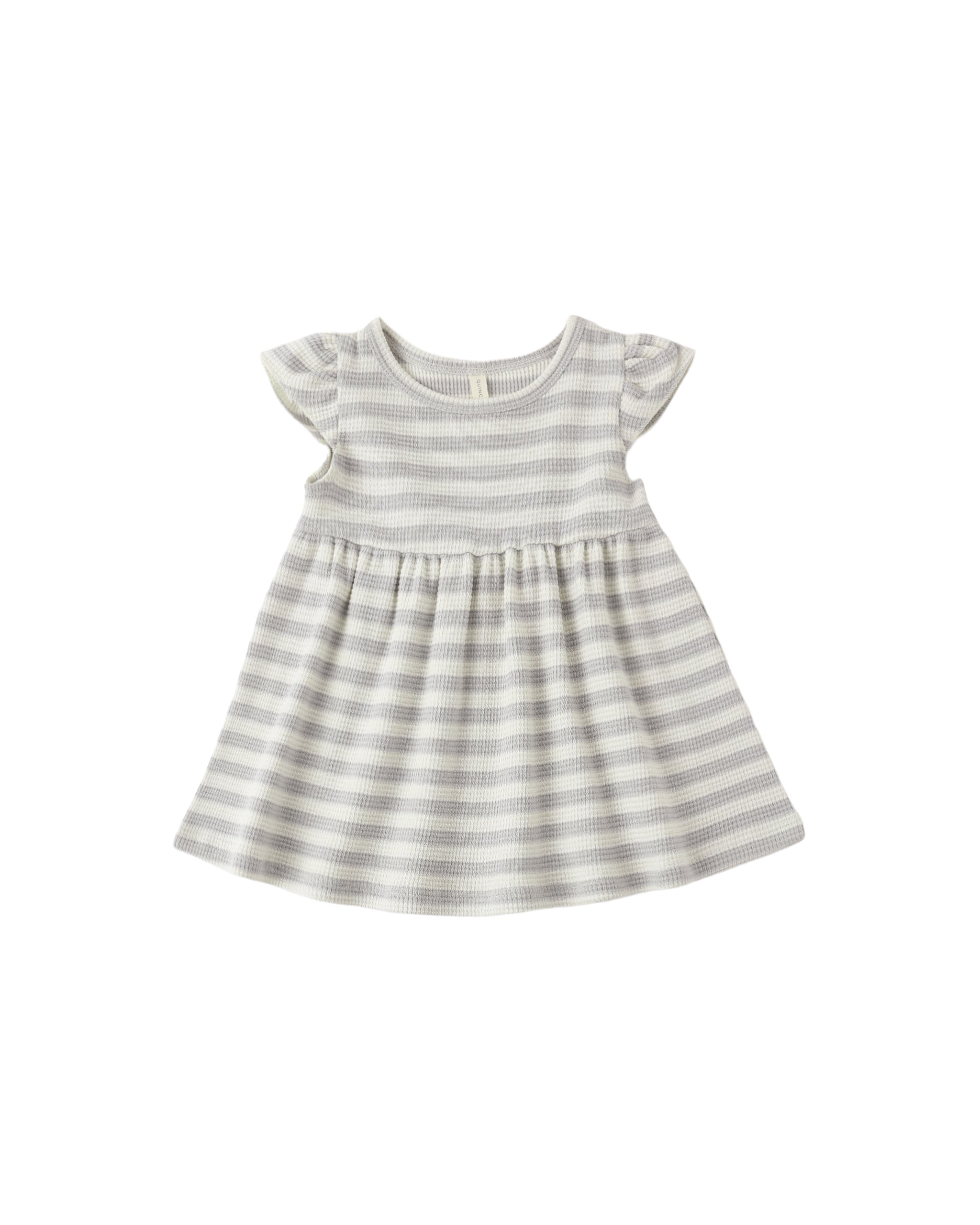 Flutter Sleeve Dress - Sky Stripe