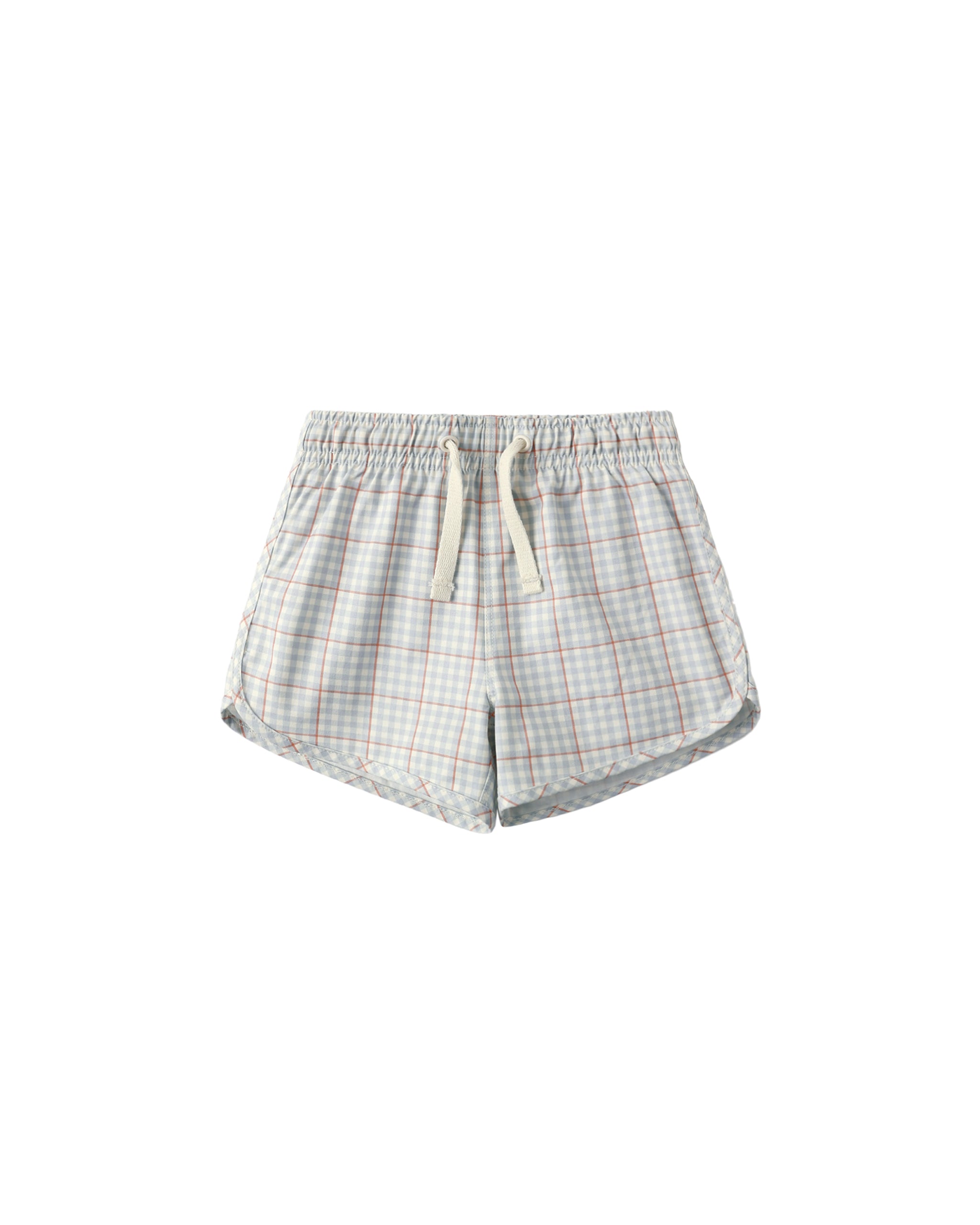 Swim Trunk - Light Blue Plaid