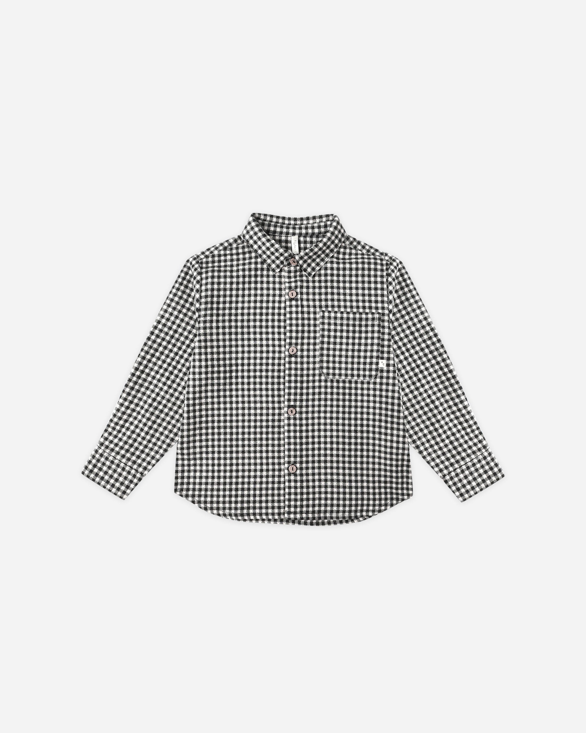 Collared Long Sleeve Shirt - Black
