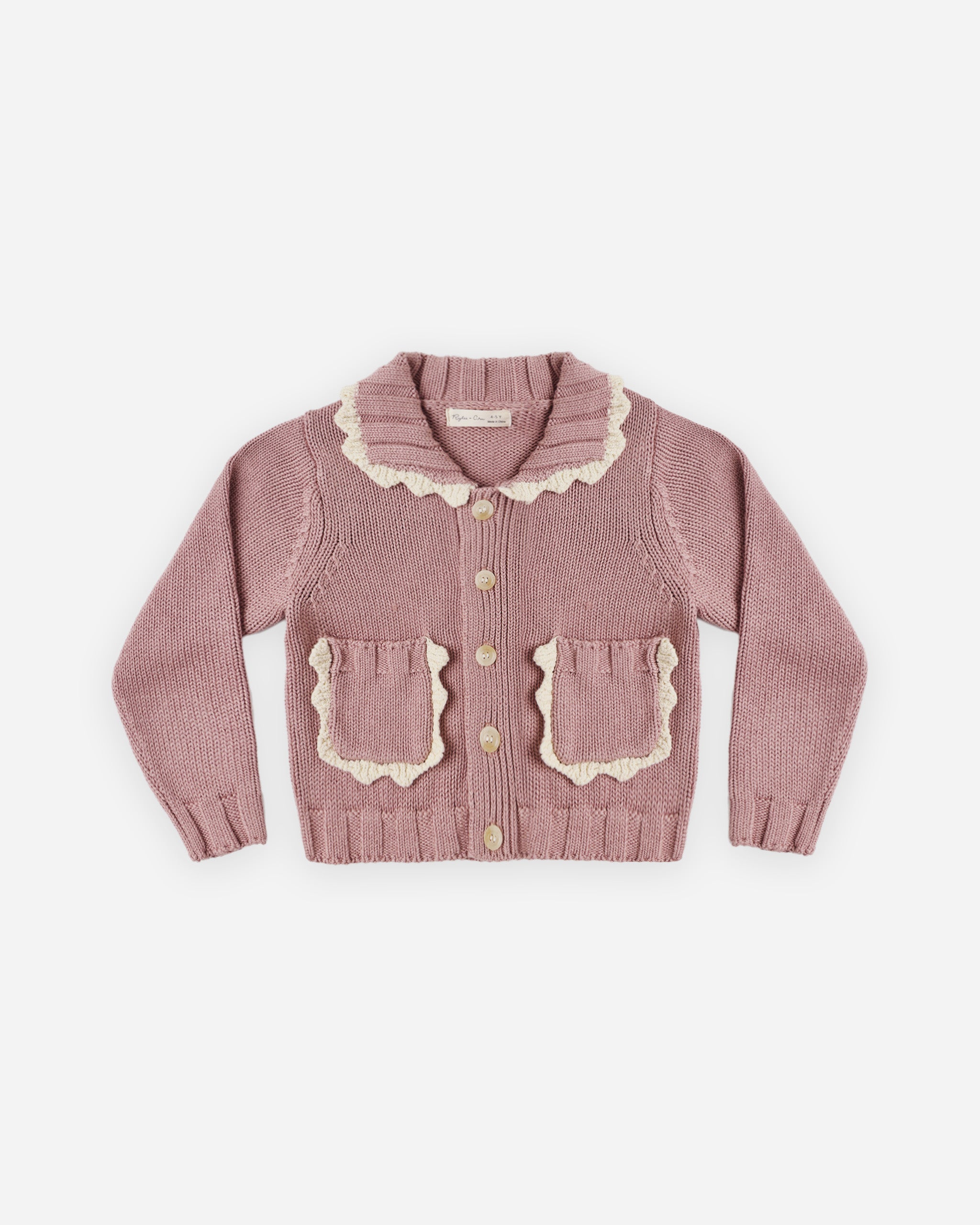 Collared Cardigan - Rosewood